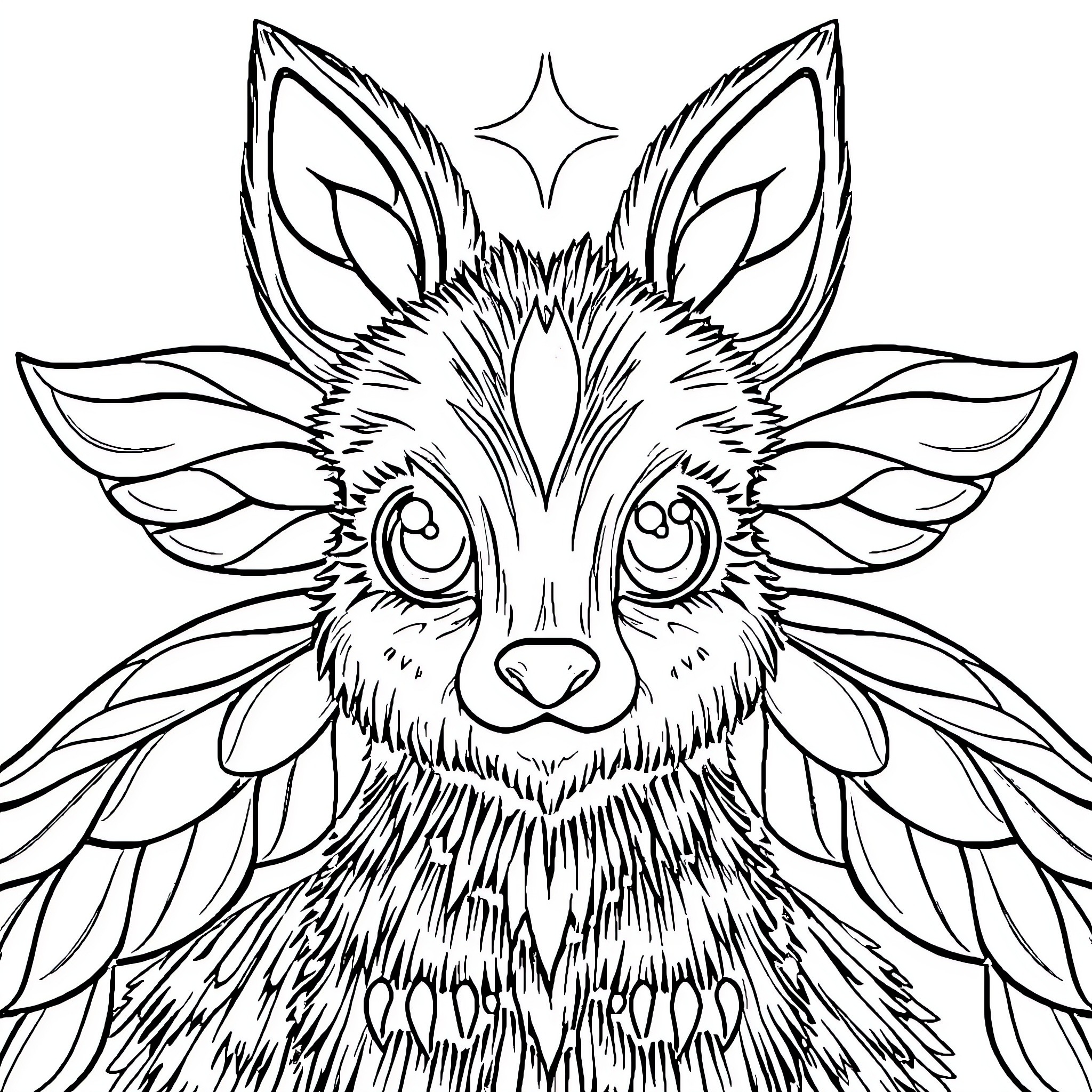 Animal with intricate floral design Coloring Page (free black-and-white line drawing printable PDF for all, from beginners to advanced learners, including children, teens, adults, and seniors)