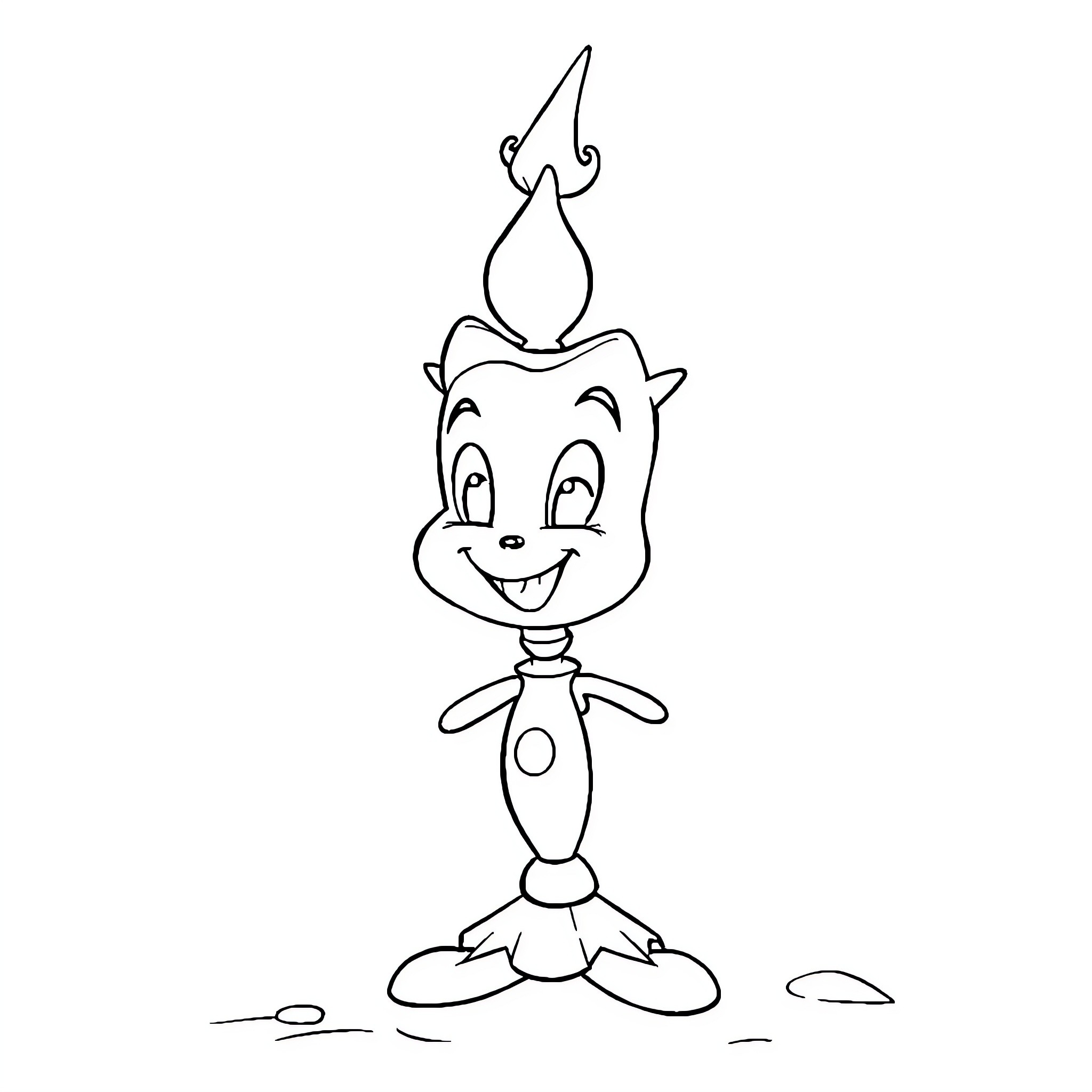 Lumiere, the Cheerful Candlestick Coloring Page (free black-and-white line drawing printable PDF for all, from beginners to advanced learners, including children, teens, adults, and seniors)