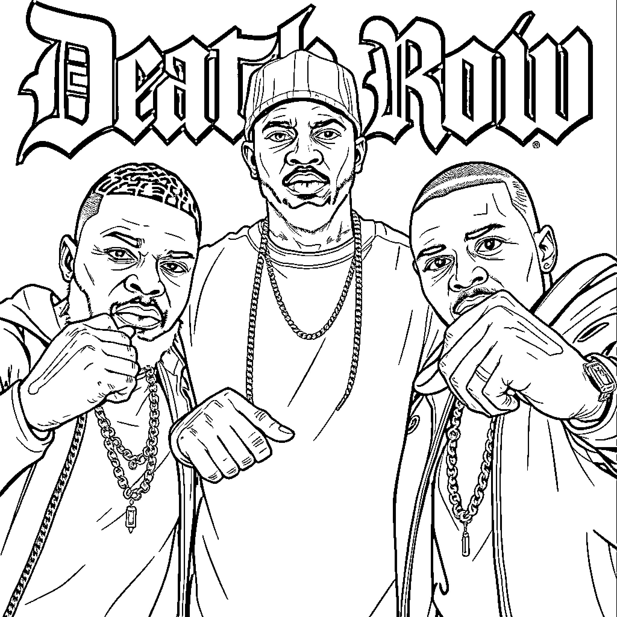 Joe Burrow and his friends in action poses Coloring Page (free black-and-white line drawing printable PDF for all, from beginners to advanced learners, including children, teens, adults, and seniors)