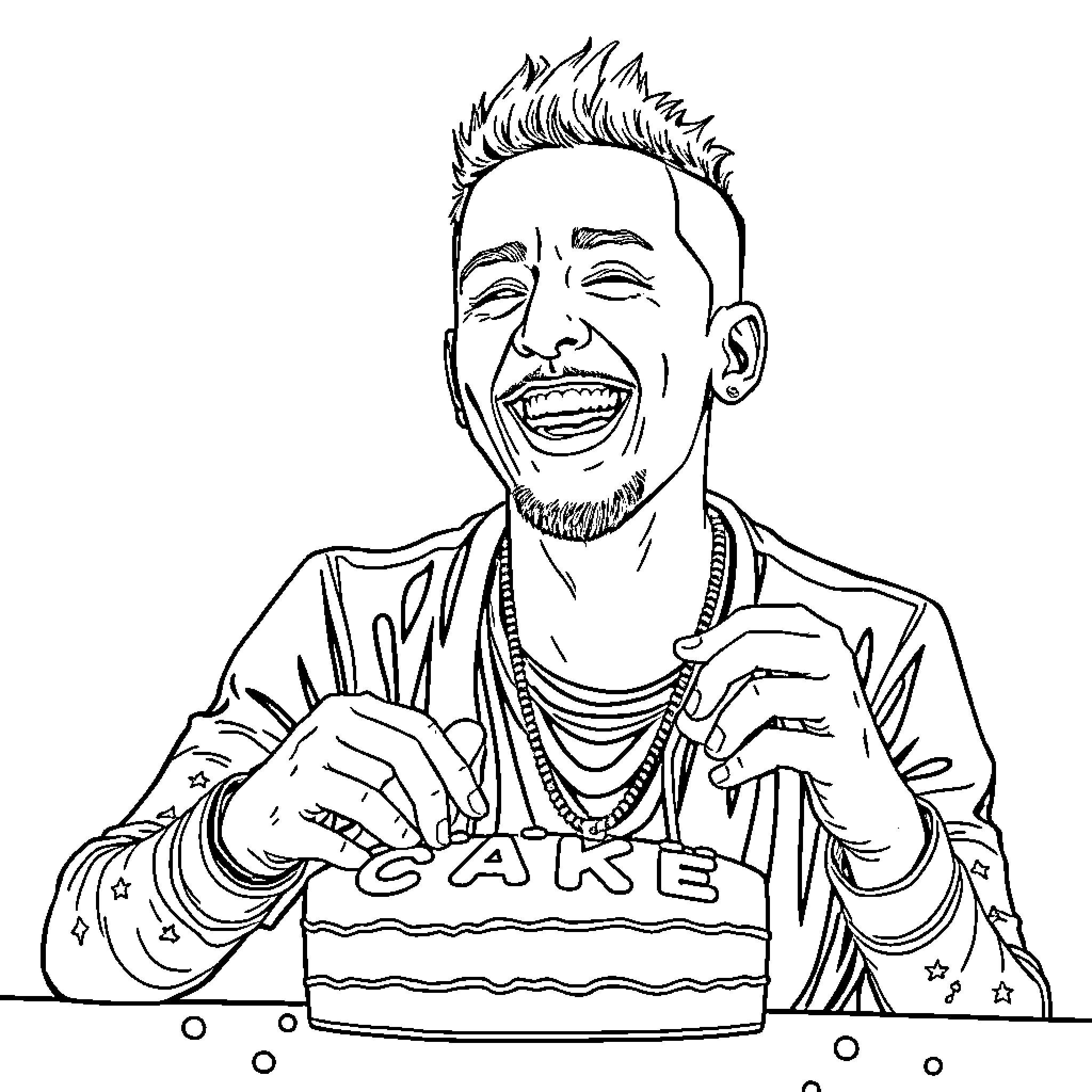 Chester Bennington singing and performing on stage Coloring Page (free black-and-white line drawing printable PDF for all, from beginners to advanced learners, including children, teens, adults, and seniors)