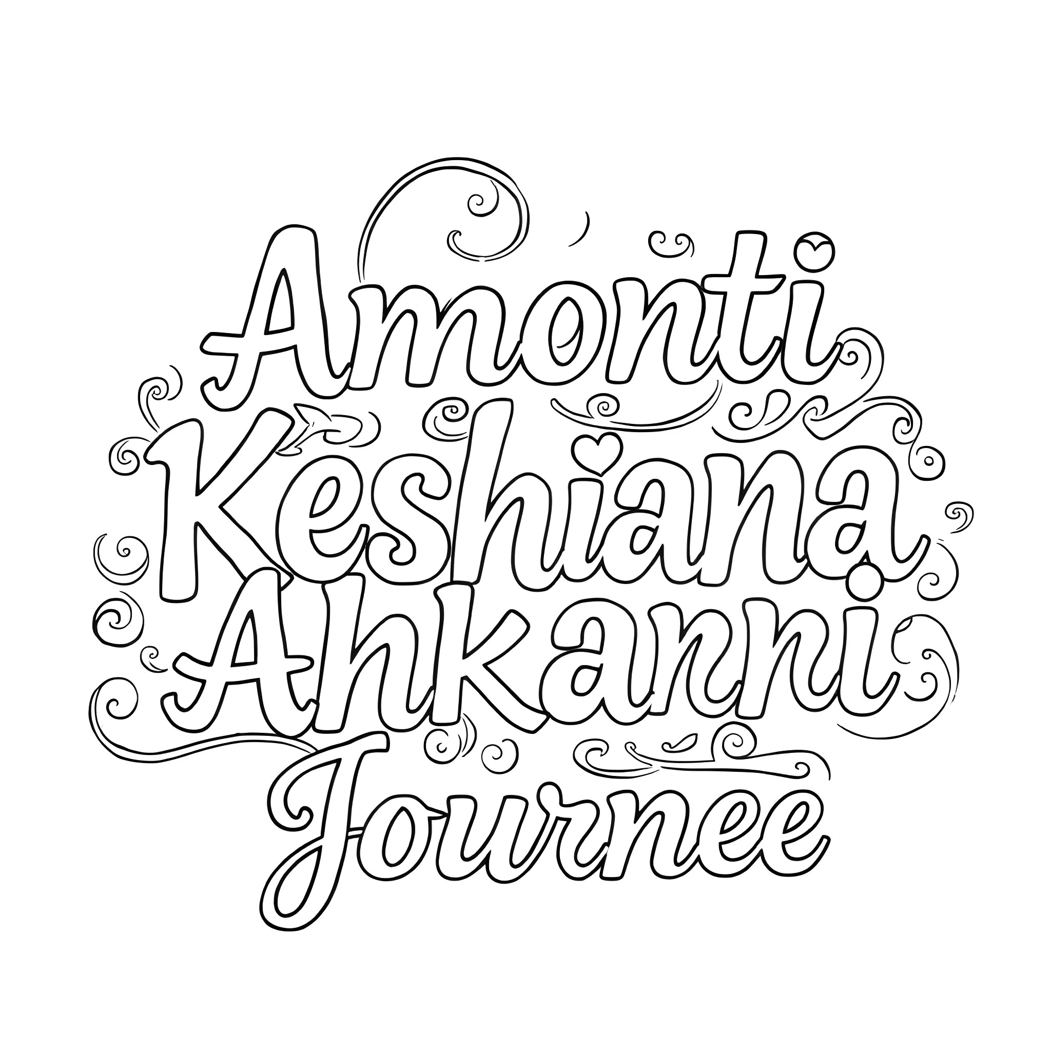 Letter with Ornate Calligraphic Style Text Coloring Page (free black-and-white line drawing printable PDF for all, from beginners to advanced learners, including children, teens, adults, and seniors)