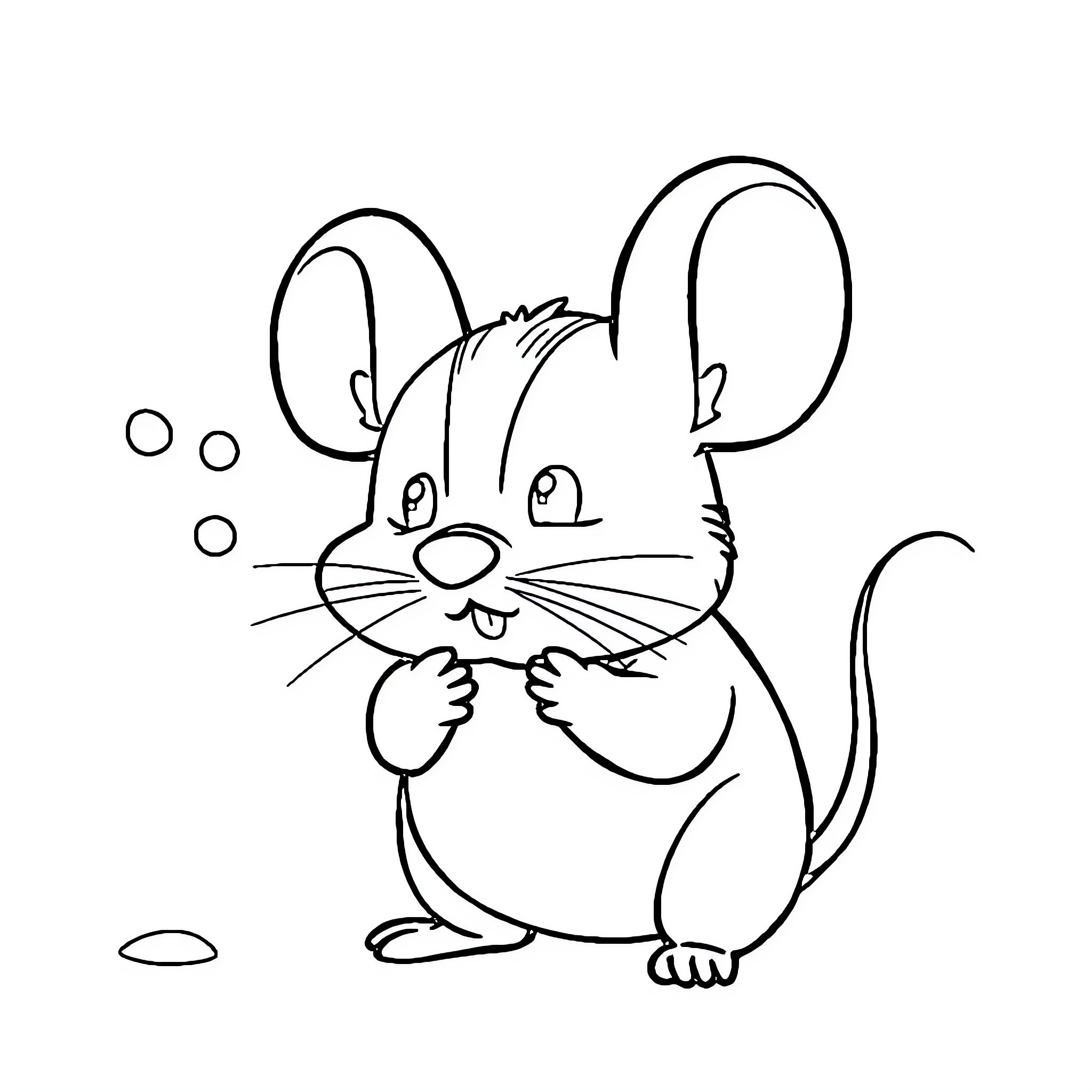 Minnie Mouse Mouse Playfully Interacting Coloring Page (free black-and-white line drawing printable PDF for all, from beginners to advanced learners, including children, teens, adults, and seniors)