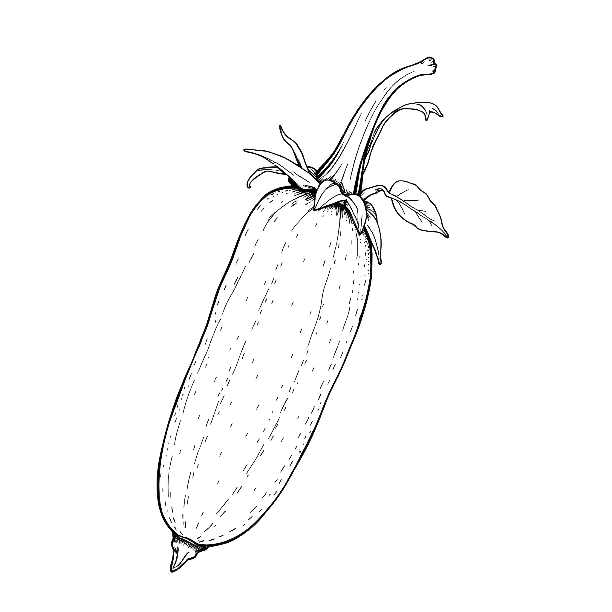 Trichosanthes Dioica - Vegetable Illustration Coloring Page (free black-and-white line drawing printable PDF for all, from beginners to advanced learners, including children, teens, adults, and seniors)