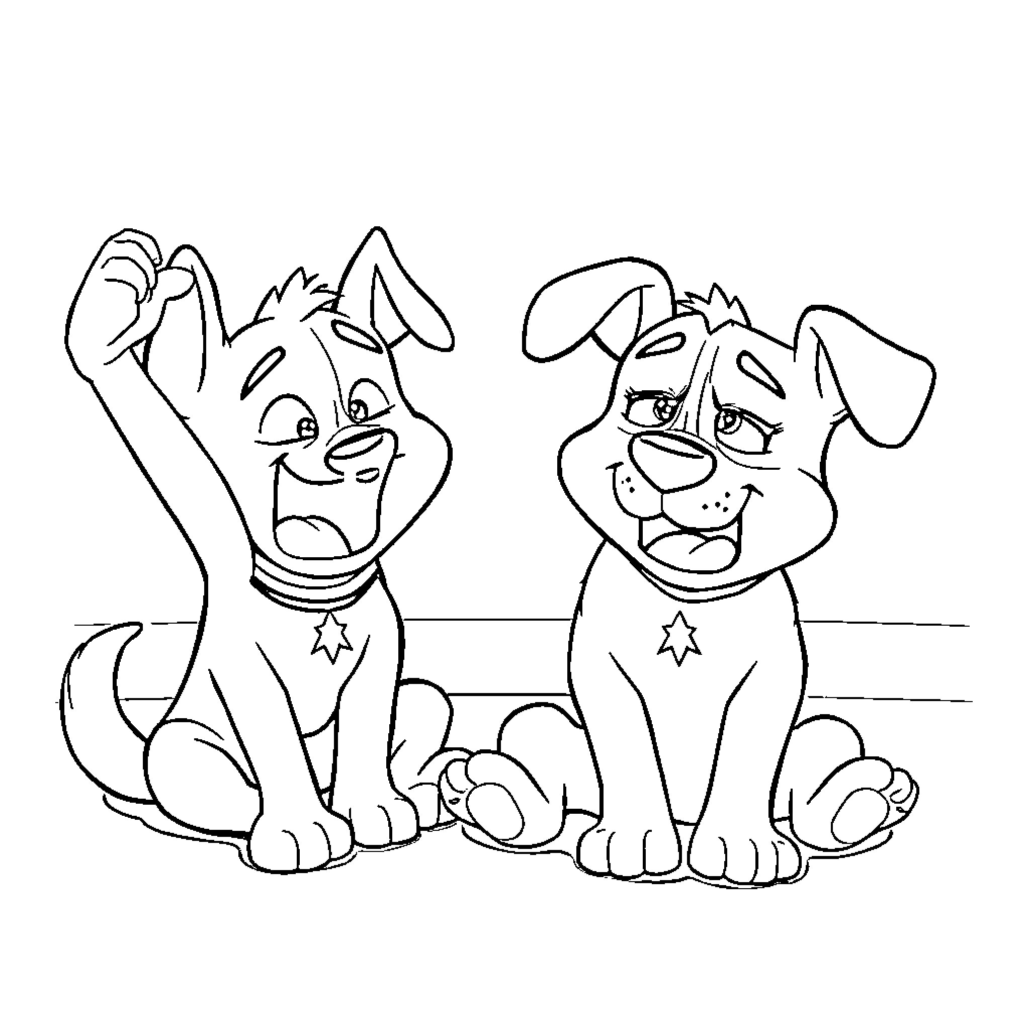 Bluey and friends enjoying playtime together Coloring Page (free black-and-white line drawing printable PDF for all, from beginners to advanced learners, including children, teens, adults, and seniors)