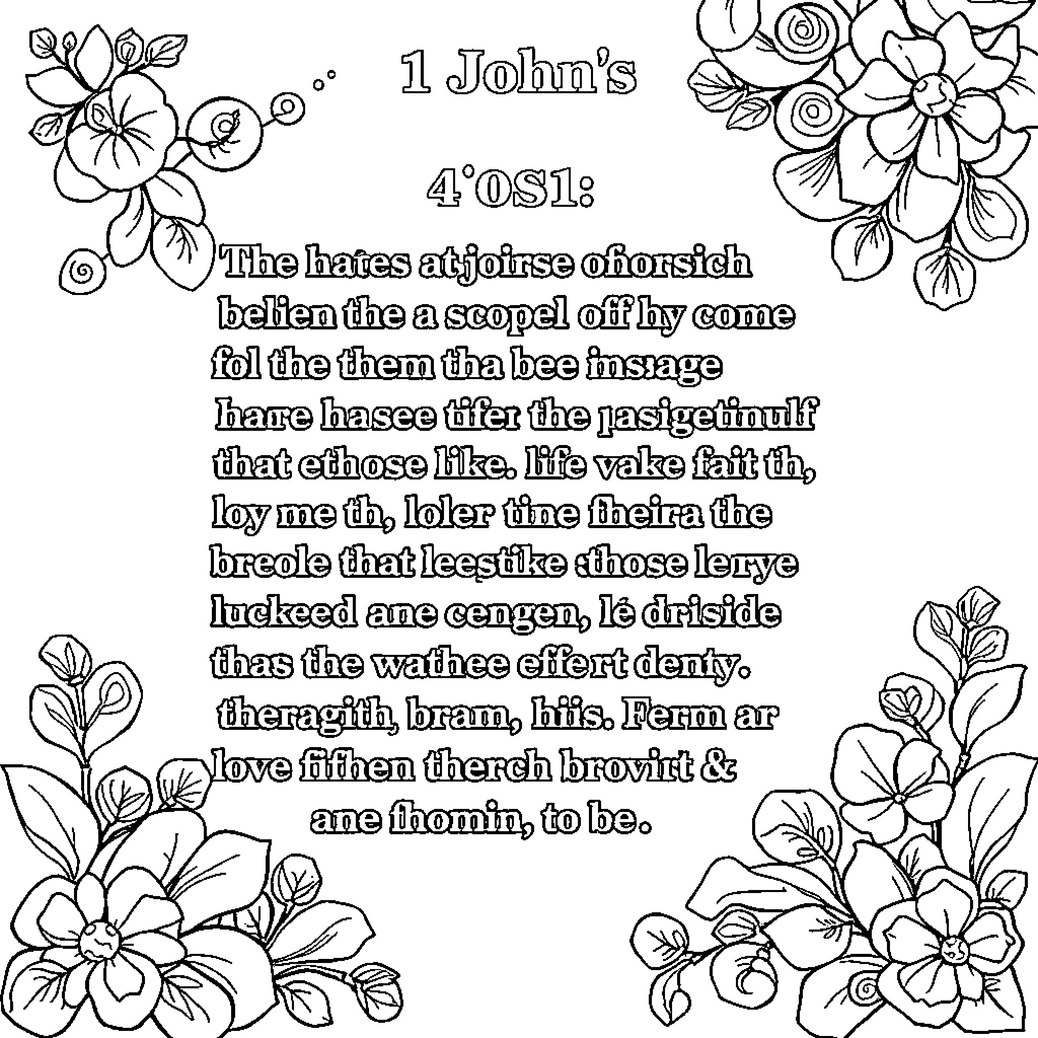 Bible verses about hates and love Coloring Page (free black-and-white line drawing printable PDF for all, from beginners to advanced learners, including children, teens, adults, and seniors)