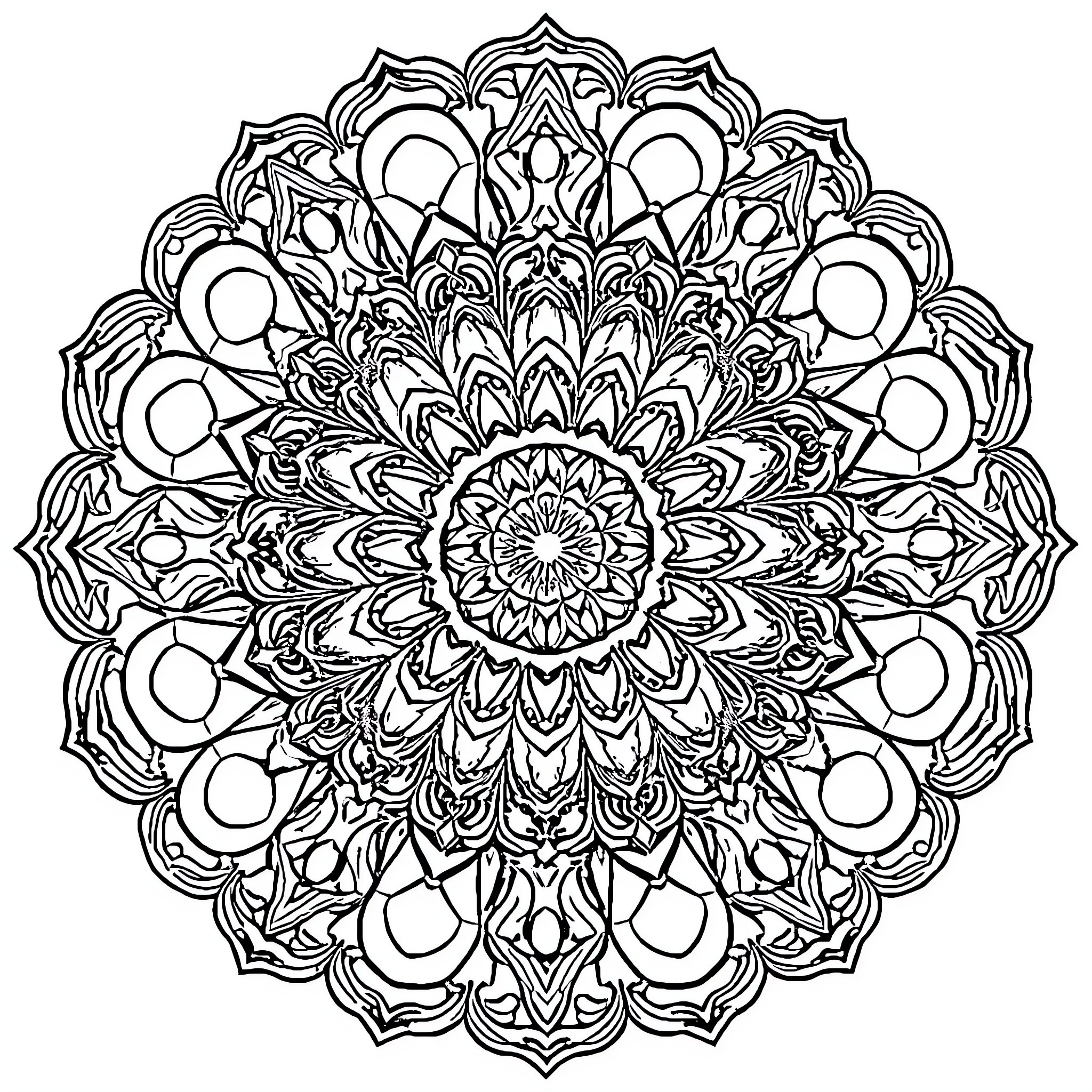 Cake of intricate ornamental design Coloring Page (free black-and-white line drawing printable PDF for all, from beginners to advanced learners, including children, teens, adults, and seniors)