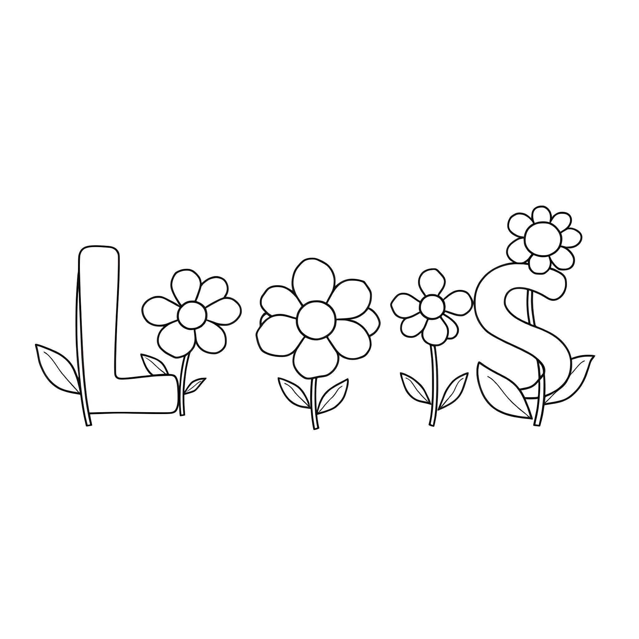Lois' Floral Adventure Coloring Page (free black-and-white line drawing printable PDF for all, from beginners to advanced learners, including children, teens, adults, and seniors)