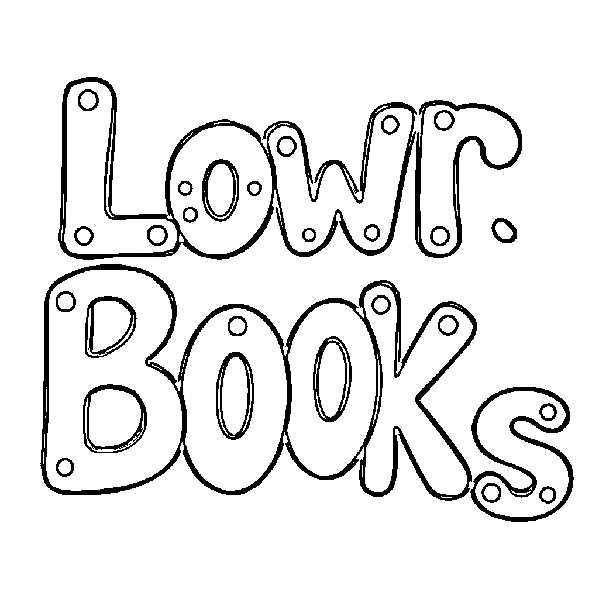 lower case lettered book title Coloring Page (free black-and-white line drawing printable PDF for all, from beginners to advanced learners, including children, teens, adults, and seniors)
