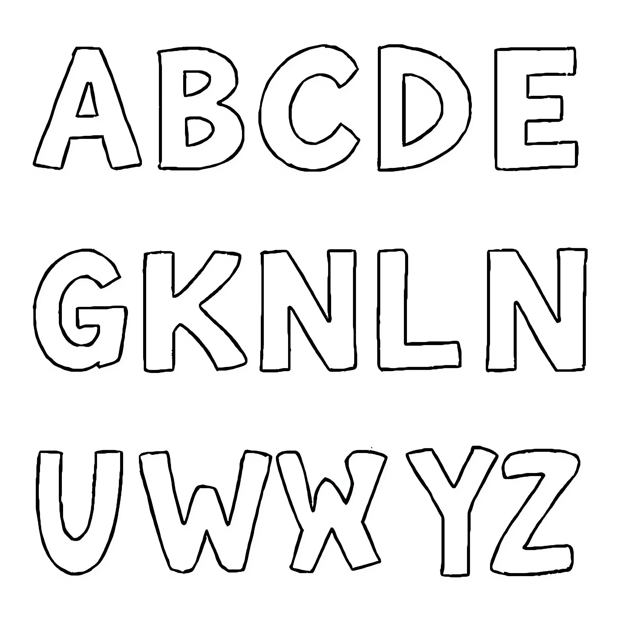 Letter Alphabet Practice Coloring Page (free black-and-white line drawing printable PDF for all, from beginners to advanced learners, including children, teens, adults, and seniors)