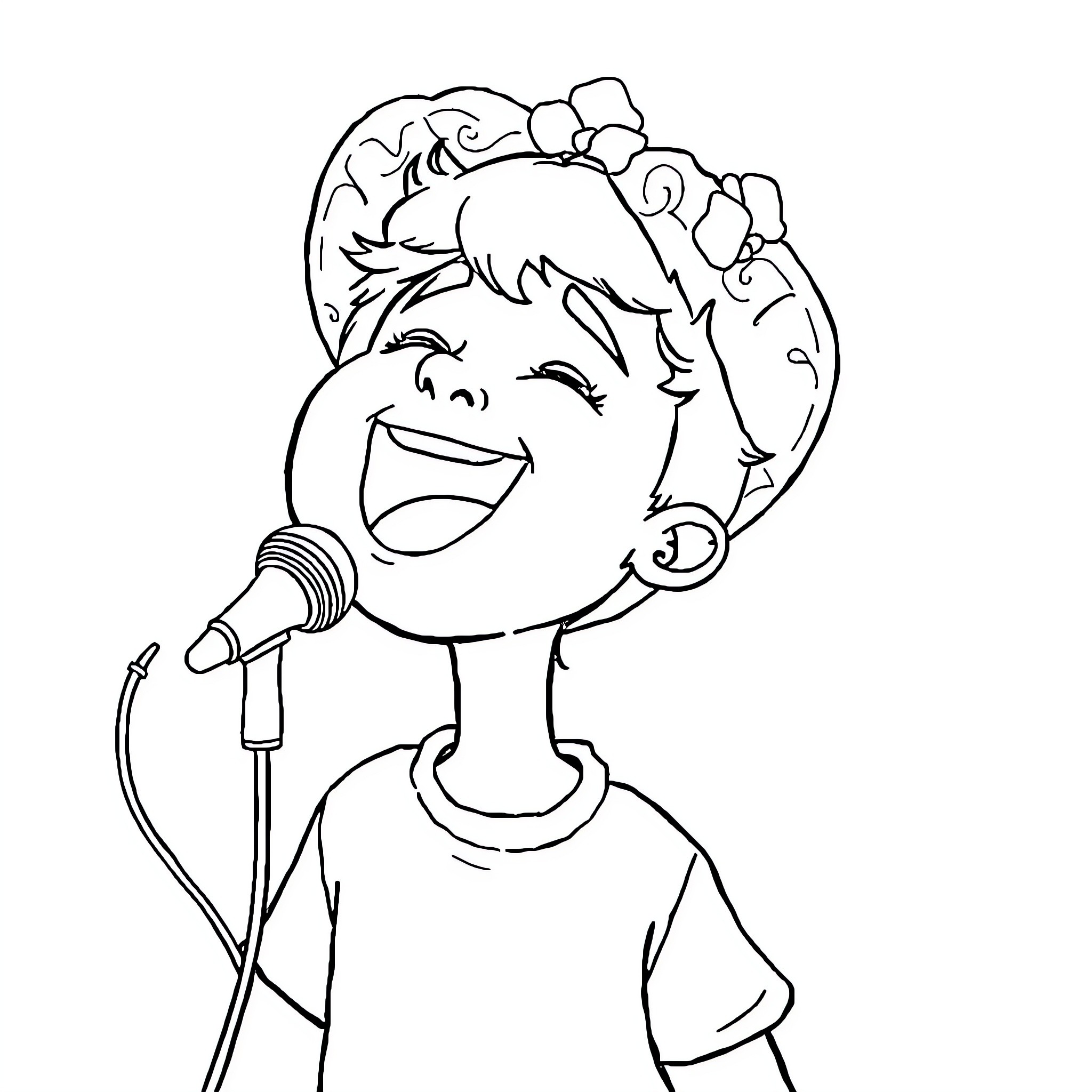 Tralalero Singing and Laughing Expressively Coloring Page (free black-and-white line drawing printable PDF for all, from beginners to advanced learners, including children, teens, adults, and seniors)
