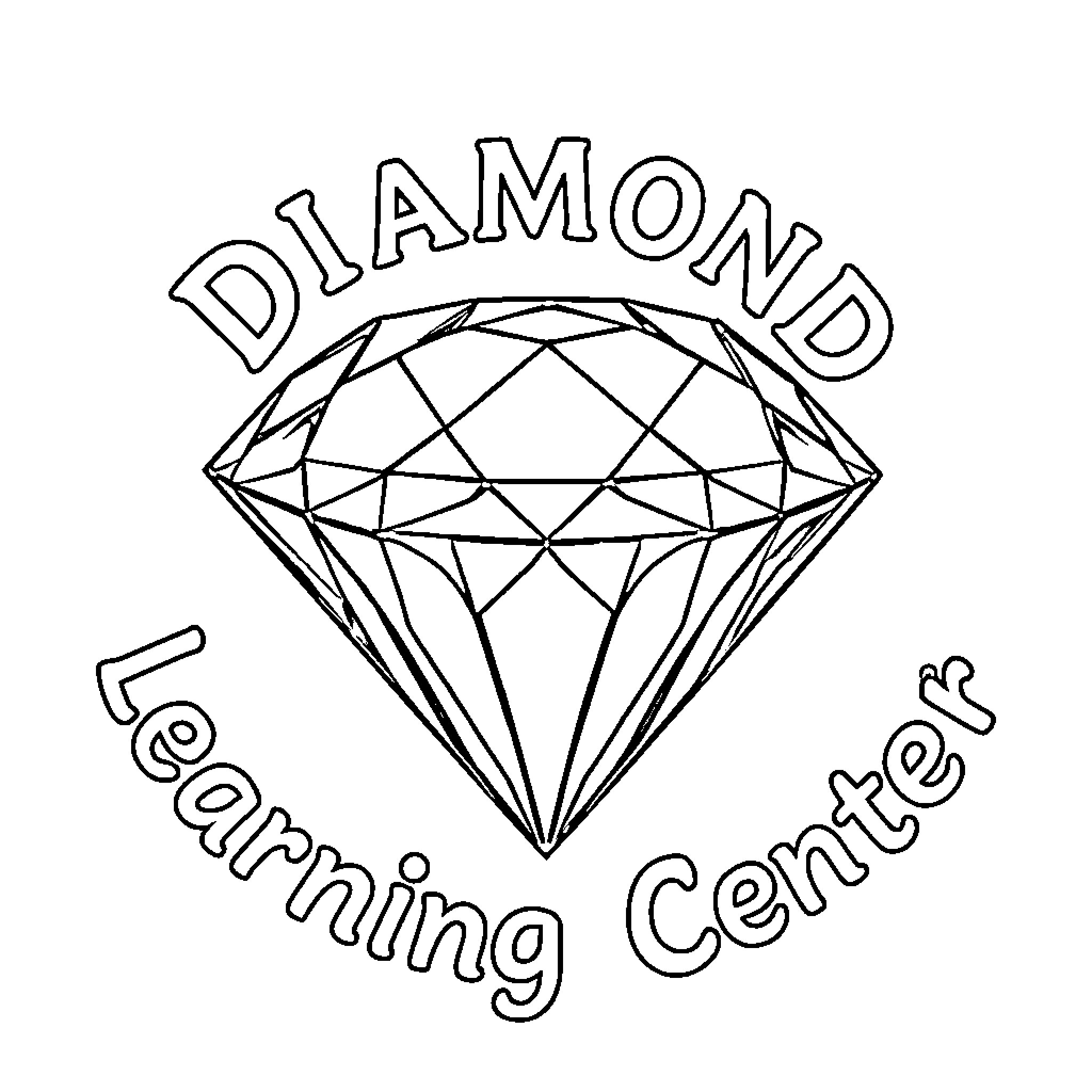 Diamond Learning Center Coloring Page (free black-and-white line drawing printable PDF for all, from beginners to advanced learners, including children, teens, adults, and seniors)