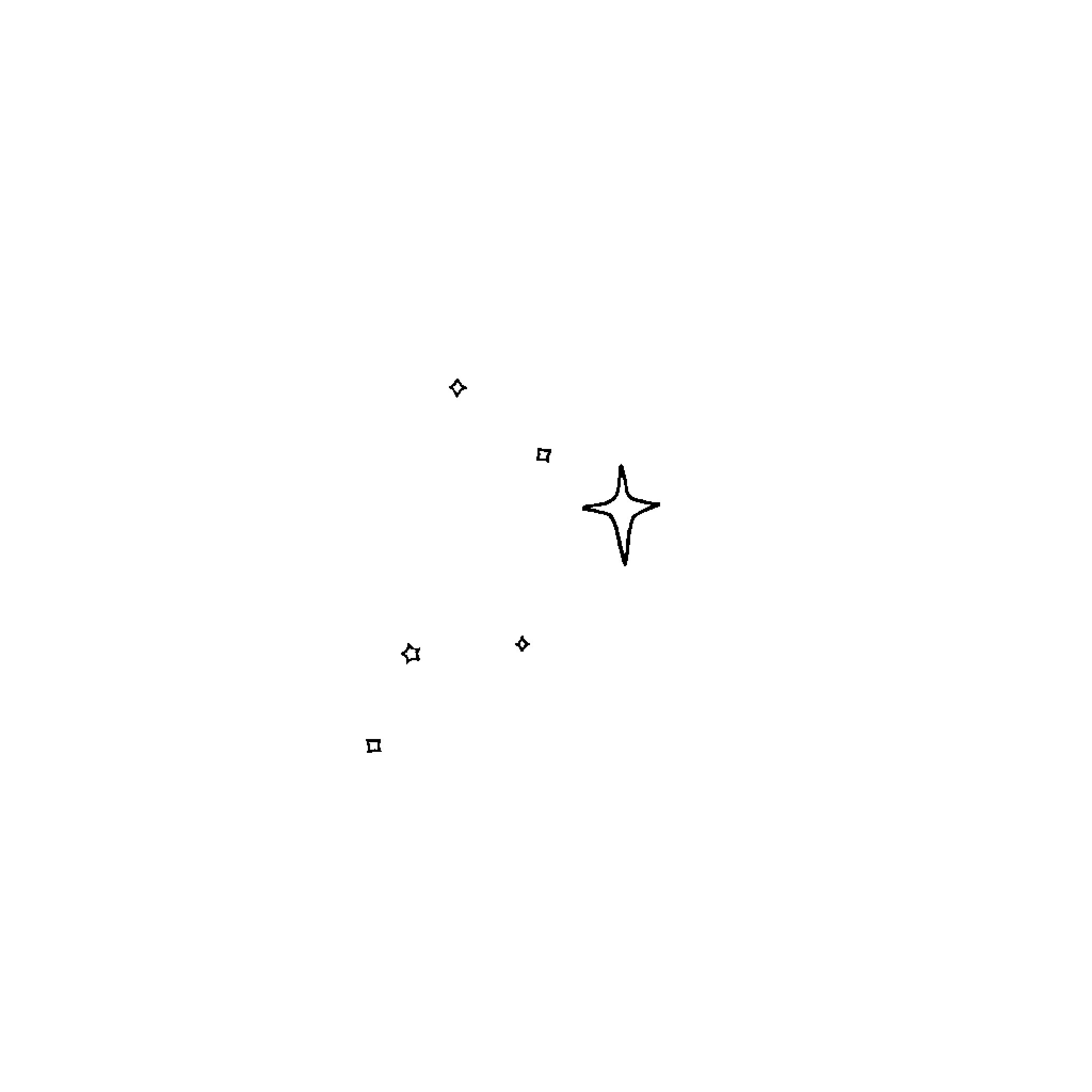 Star-shaped sparkles in the night sky Coloring Page (free black-and-white line drawing printable PDF for all, from beginners to advanced learners, including children, teens, adults, and seniors)