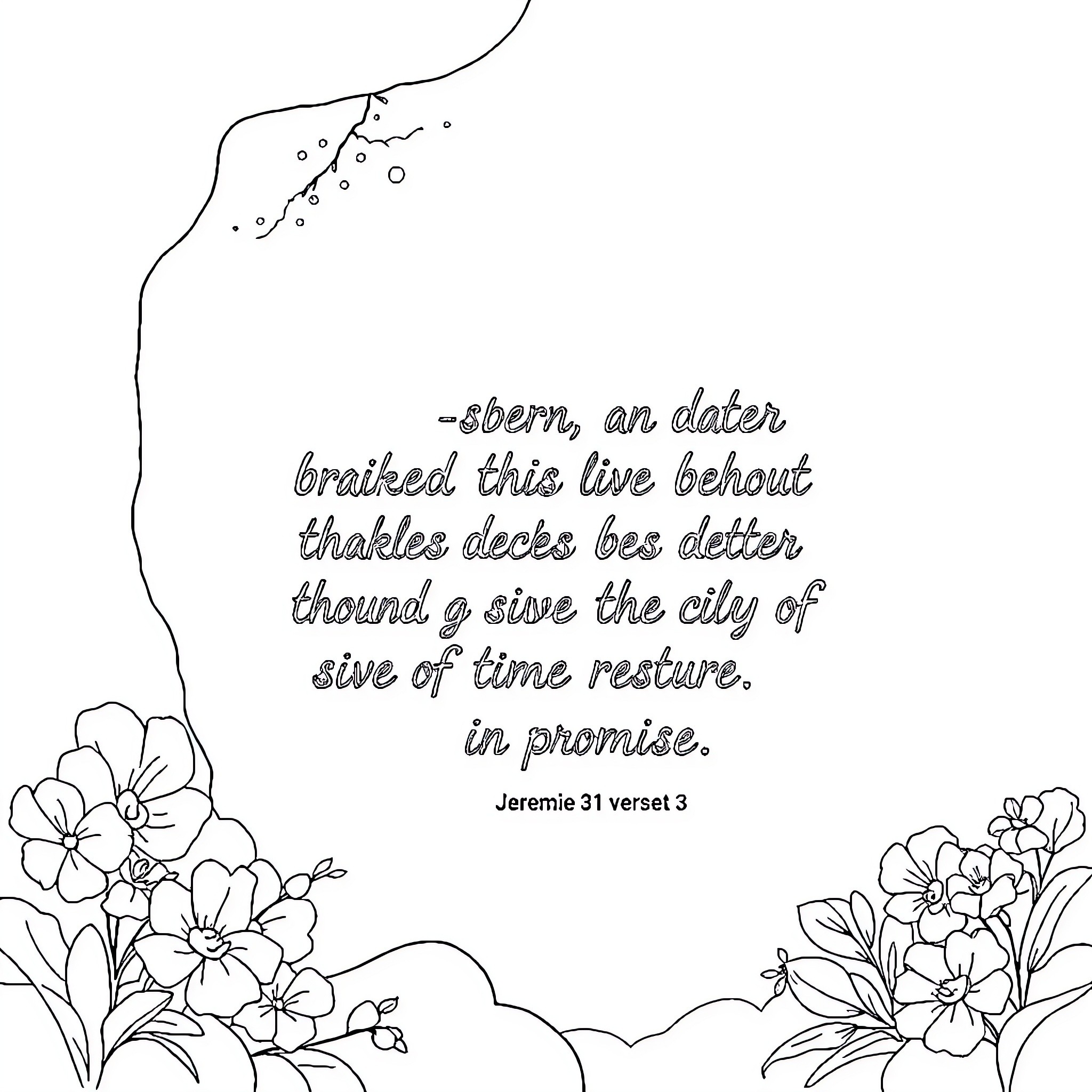 Jeremiah reflects on faith, hope, and the promise of restoration Coloring Page (free black-and-white line drawing printable PDF for all, from beginners to advanced learners, including children, teens, adults, and seniors)