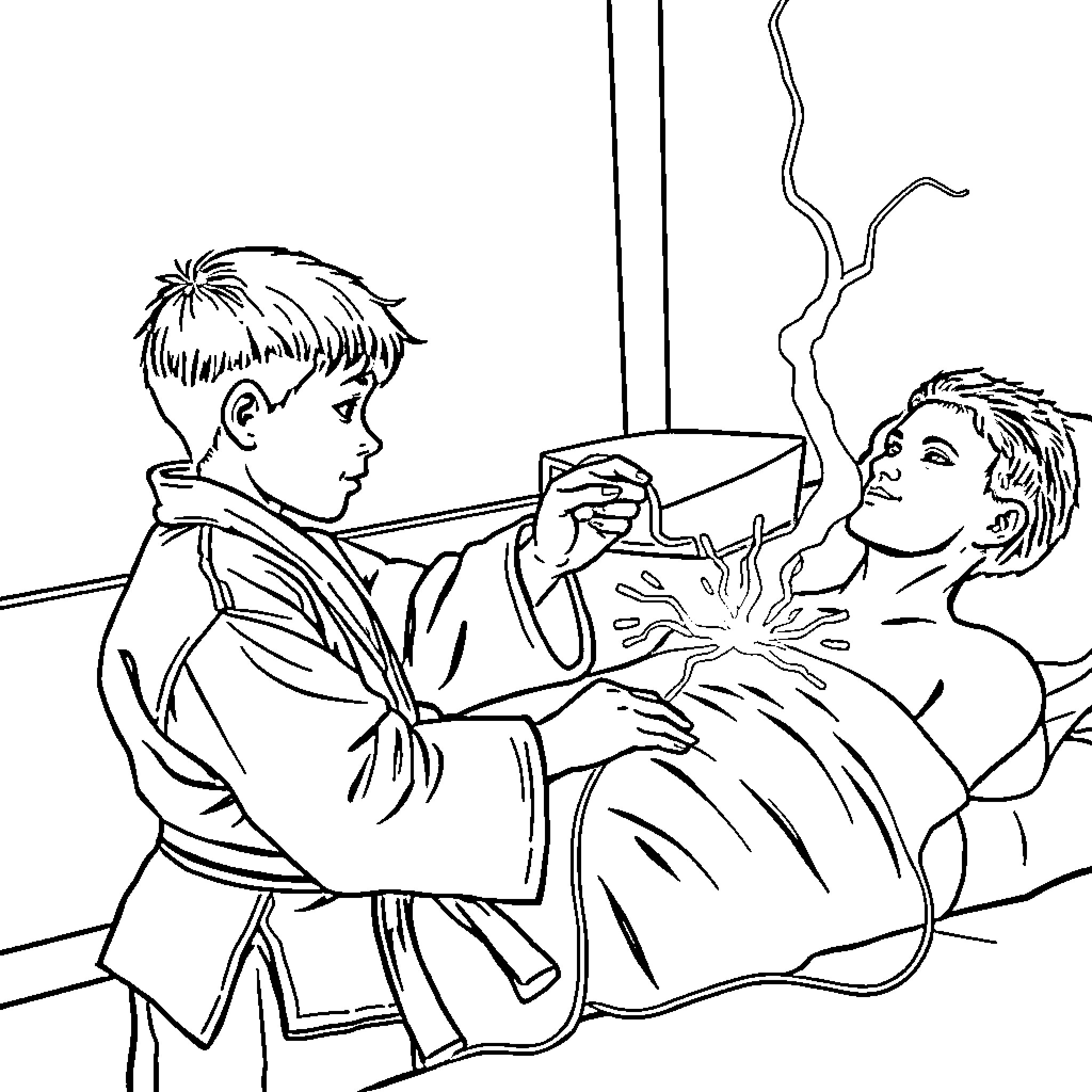 TKD Boy Performing Martial Arts Demonstration Coloring Page (free black-and-white line drawing printable PDF for all, from beginners to advanced learners, including children, teens, adults, and seniors)