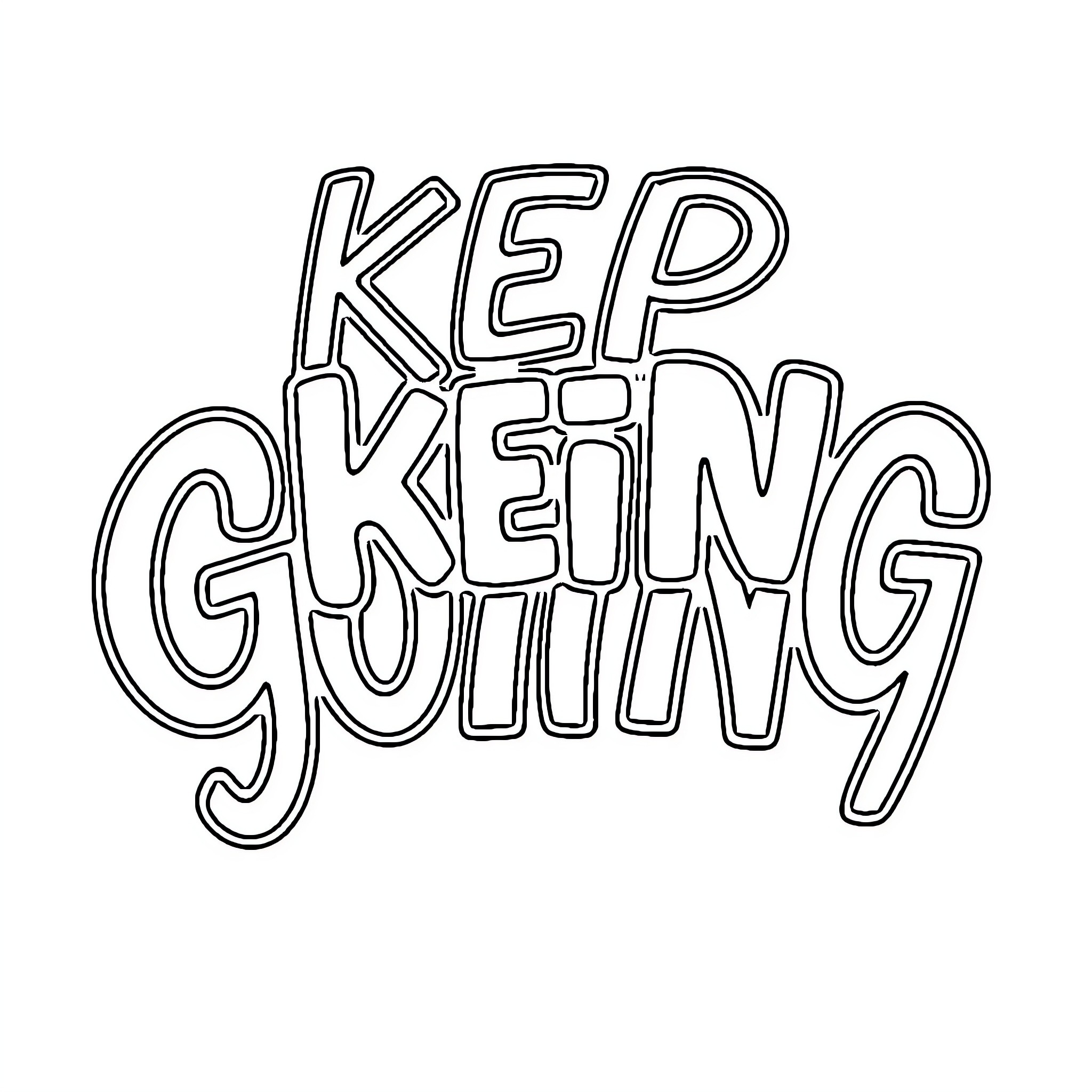 Sticker with Motivational Lettering Coloring Page (free black-and-white line drawing printable PDF for all, from beginners to advanced learners, including children, teens, adults, and seniors)