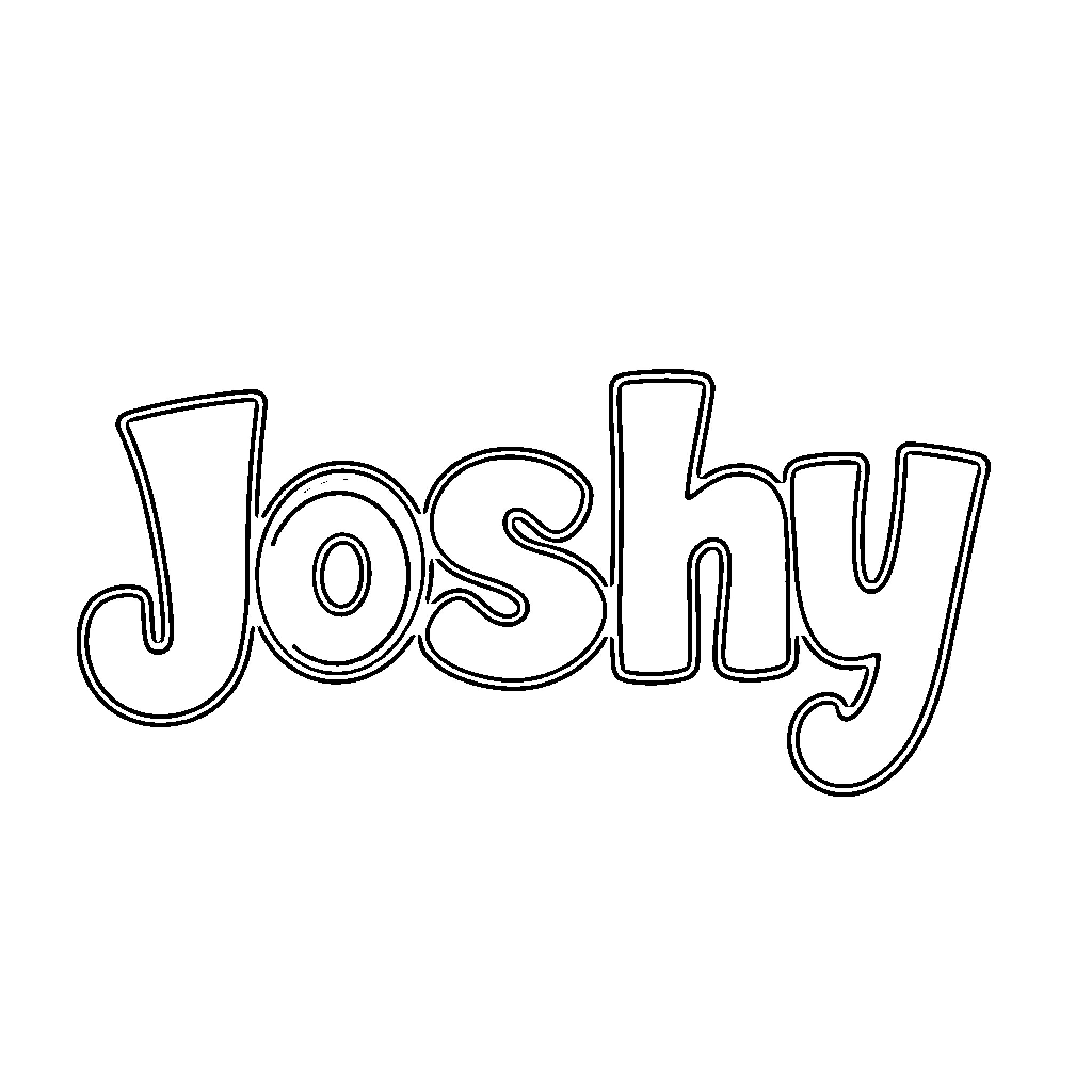 Joshy's Playful Doodle Coloring Page (free black-and-white line drawing printable PDF for all, from beginners to advanced learners, including children, teens, adults, and seniors)