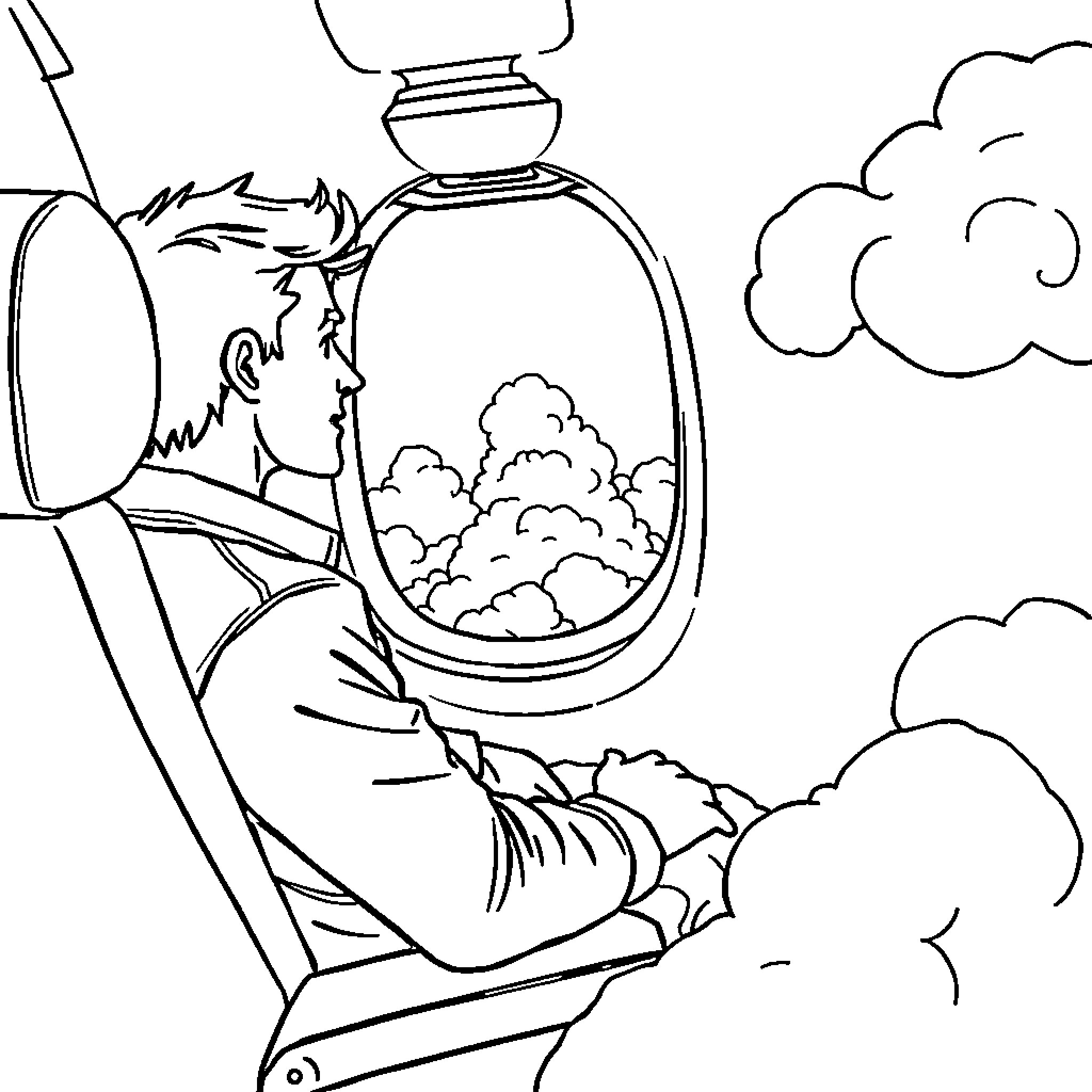 Jason enjoys a scenic ride on a motorcycle Coloring Page (free black-and-white line drawing printable PDF for all, from beginners to advanced learners, including children, teens, adults, and seniors)