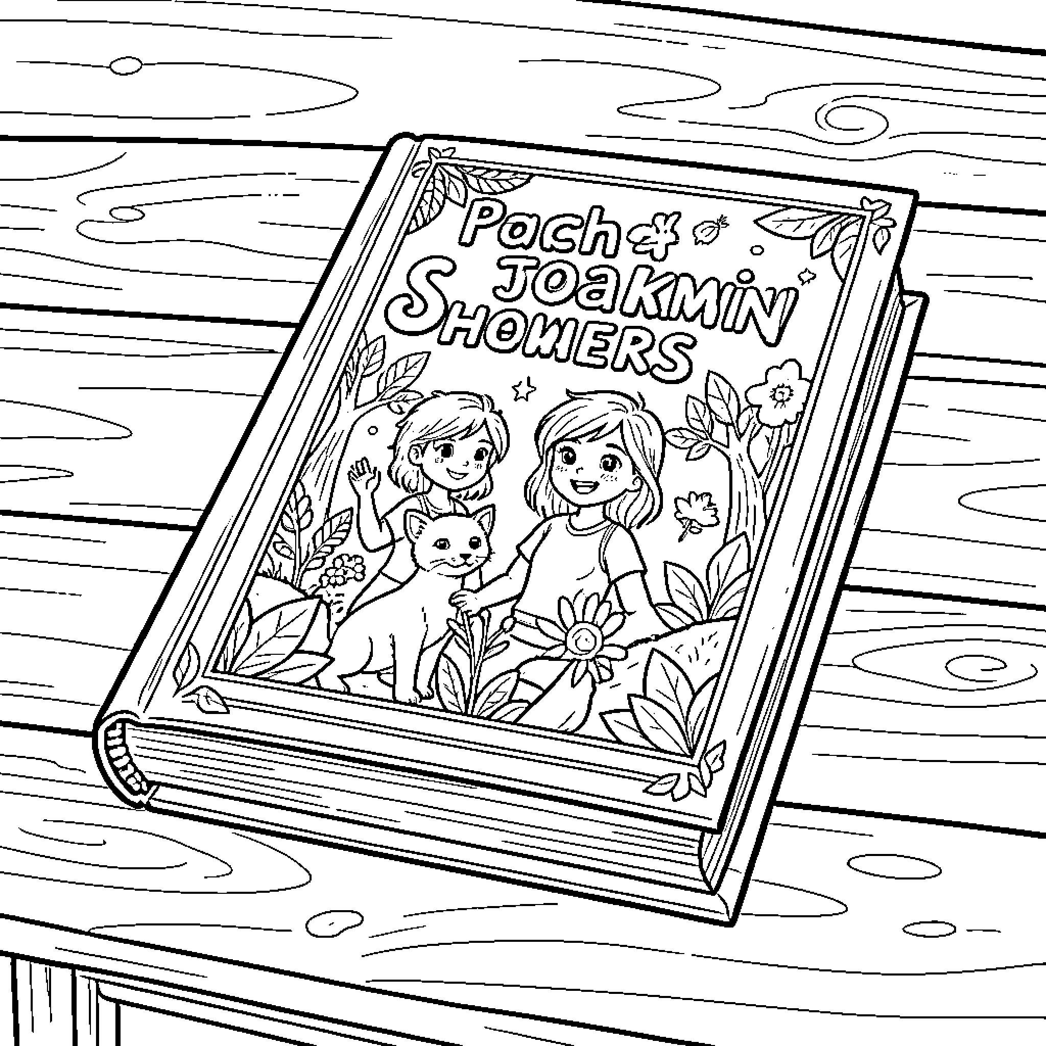 Book of Pokémon Showering Adventures Coloring Page (free black-and-white line drawing printable PDF for all, from beginners to advanced learners, including children, teens, adults, and seniors)