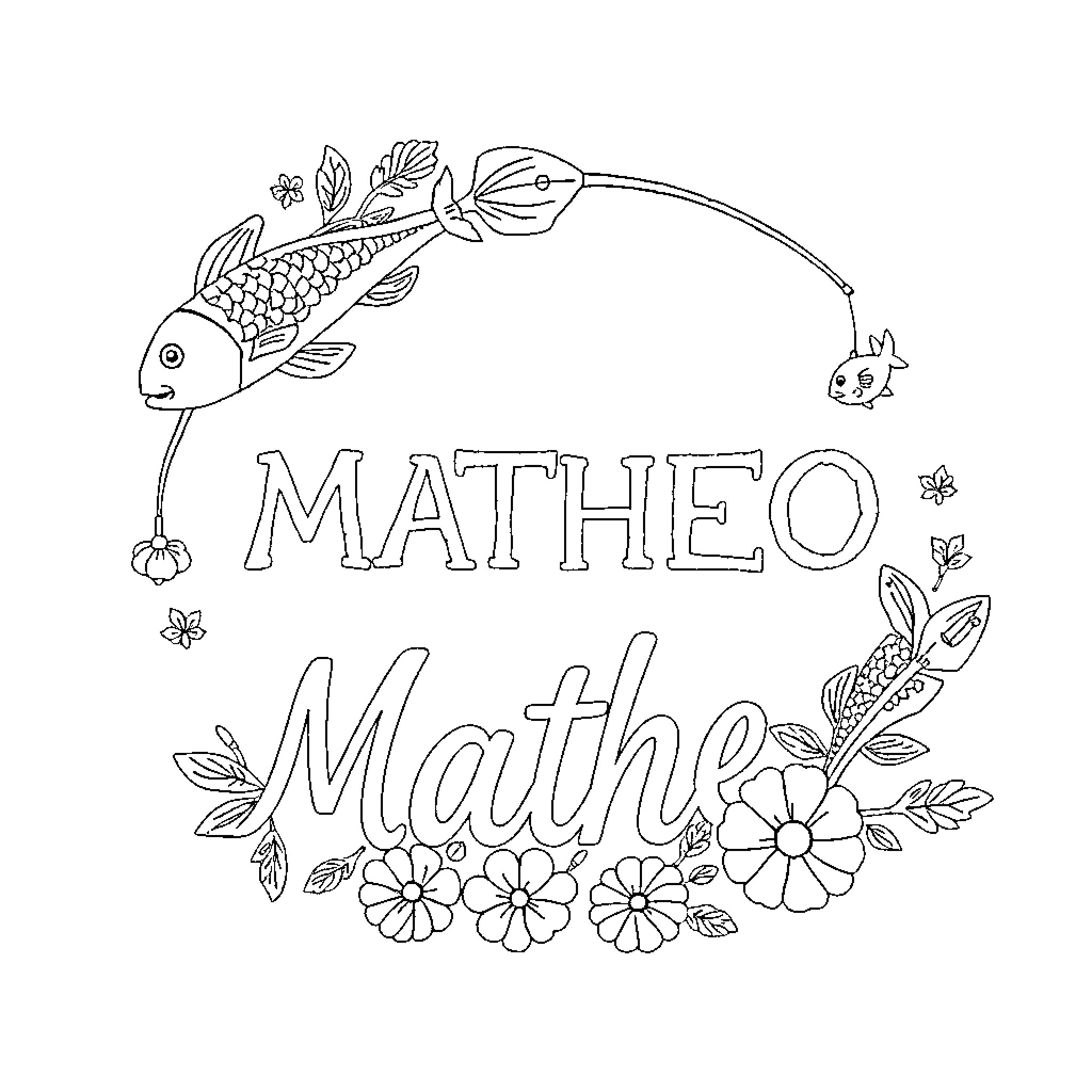 Matheo enjoys nature's beauty and tranquility Coloring Page (free black-and-white line drawing printable PDF for all, from beginners to advanced learners, including children, teens, adults, and seniors)