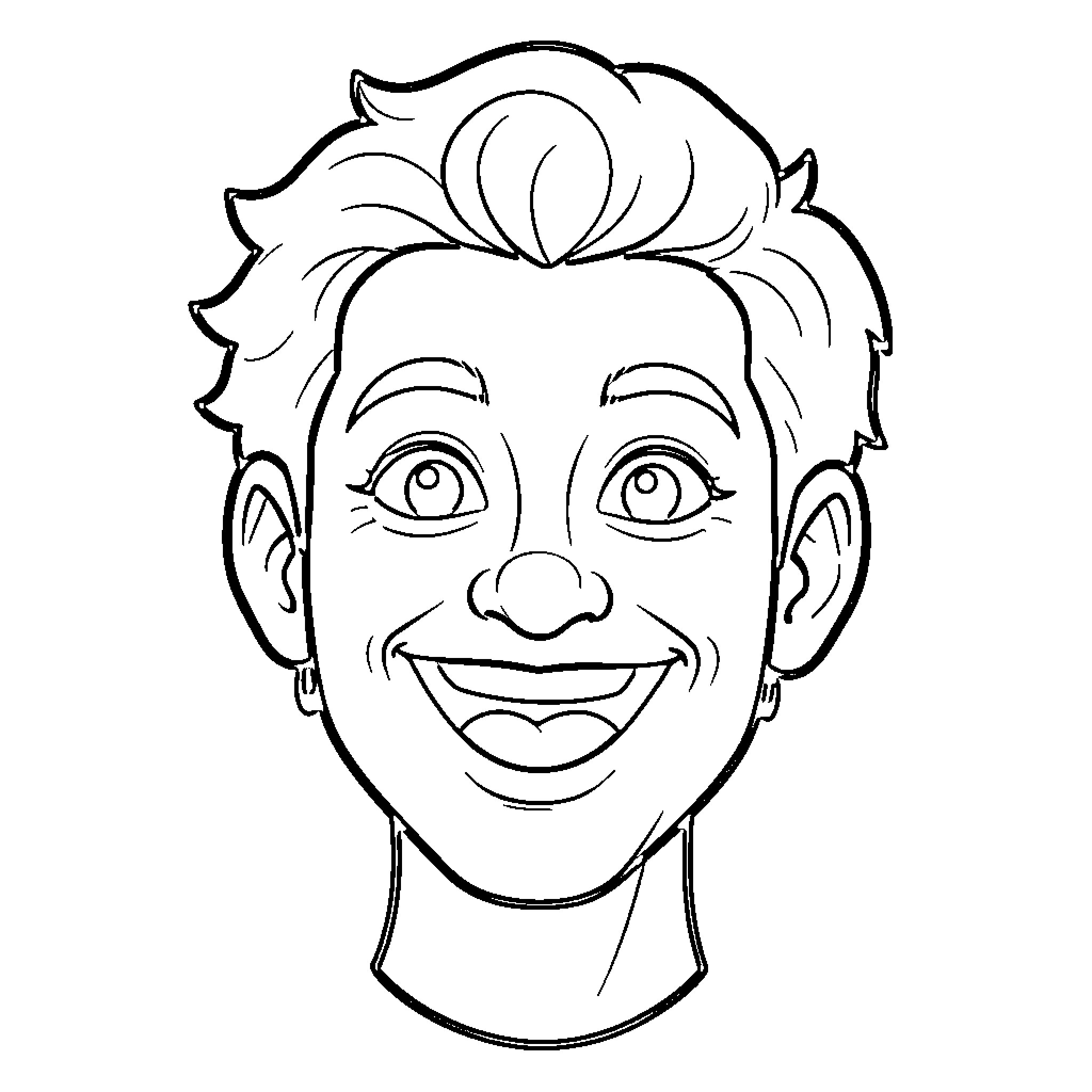 Algérienne smiling broadly with a happy expression Coloring Page (free black-and-white line drawing printable PDF for all, from beginners to advanced learners, including children, teens, adults, and seniors)
