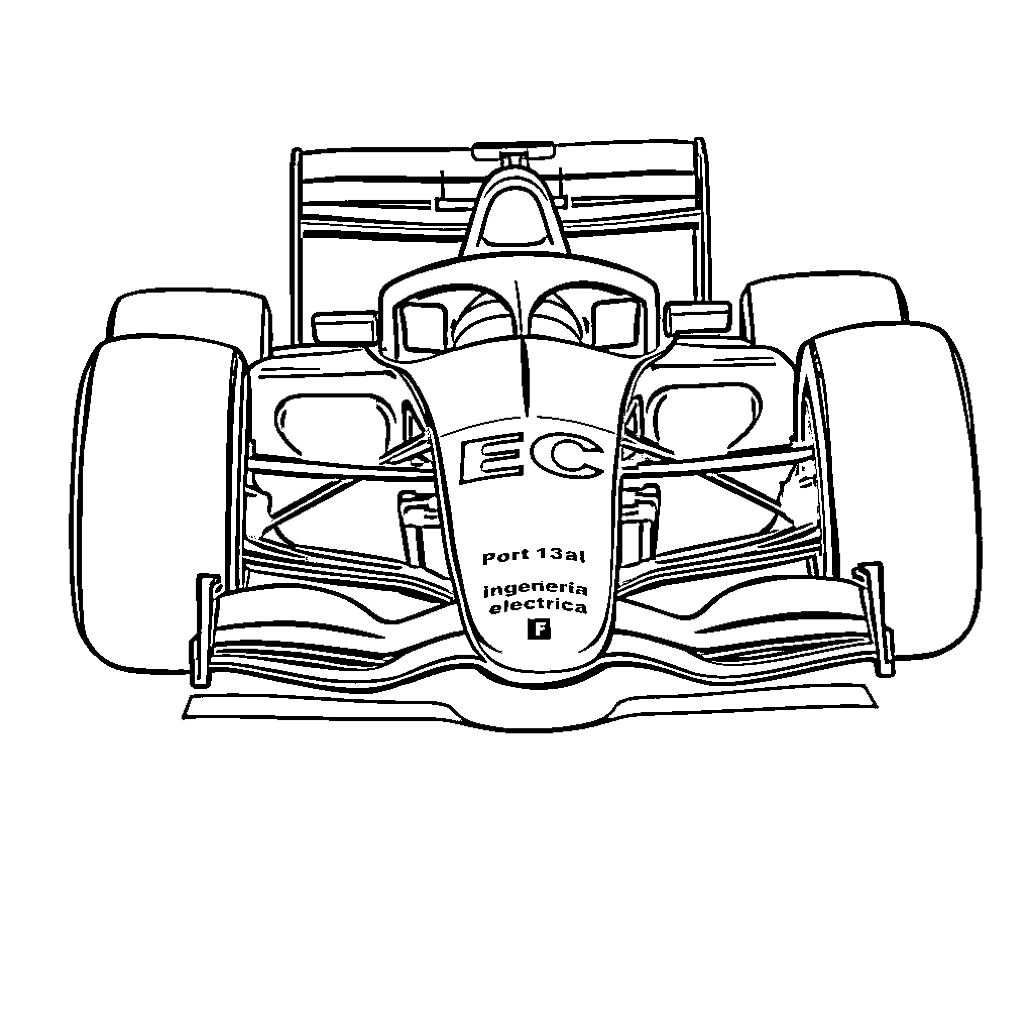 Formula 1 Helmet with Engineering Details Coloring Page (free black-and-white line drawing printable PDF for all, from beginners to advanced learners, including children, teens, adults, and seniors)
