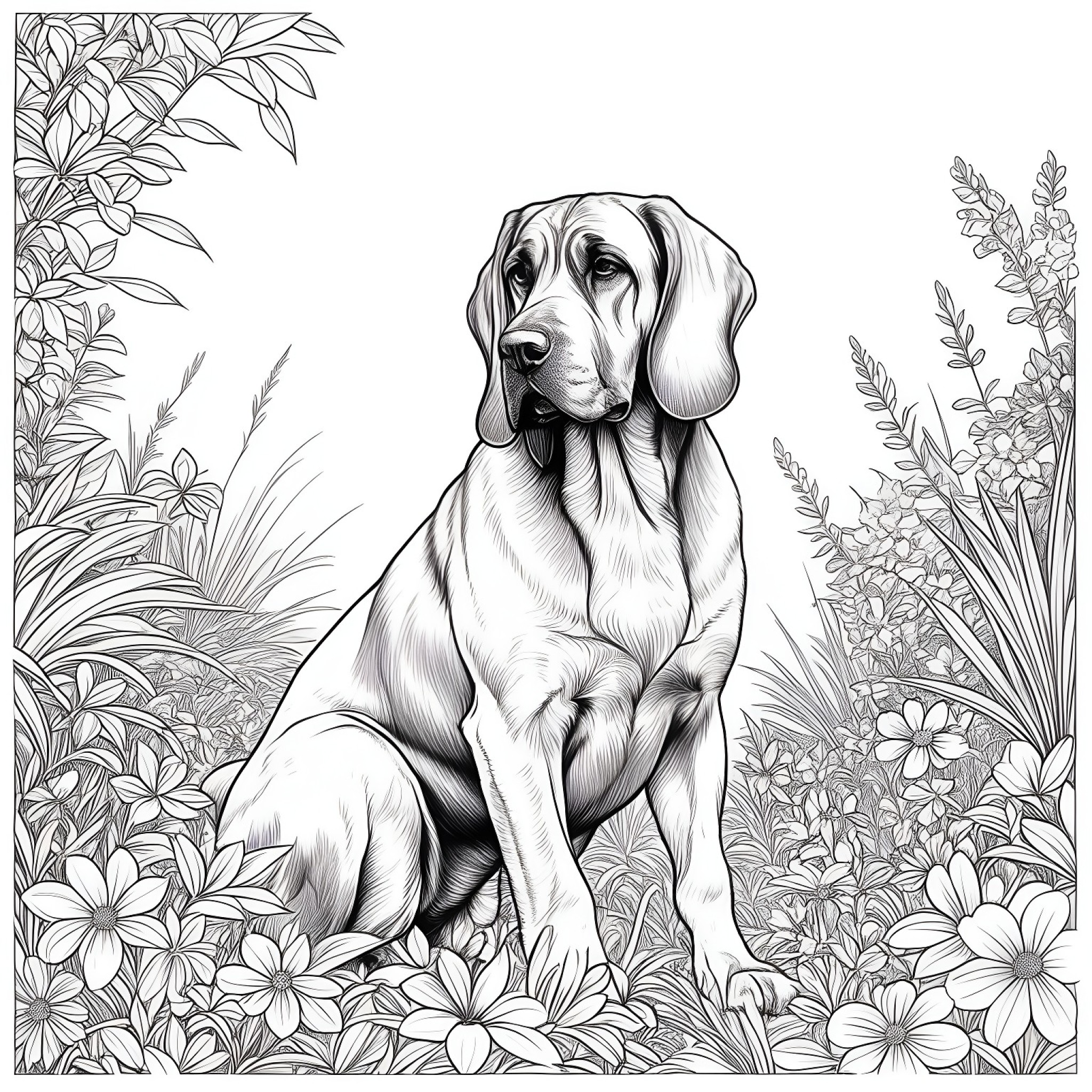 16 Best Bloodhound Coloring Pages (Free Printable PDFs)