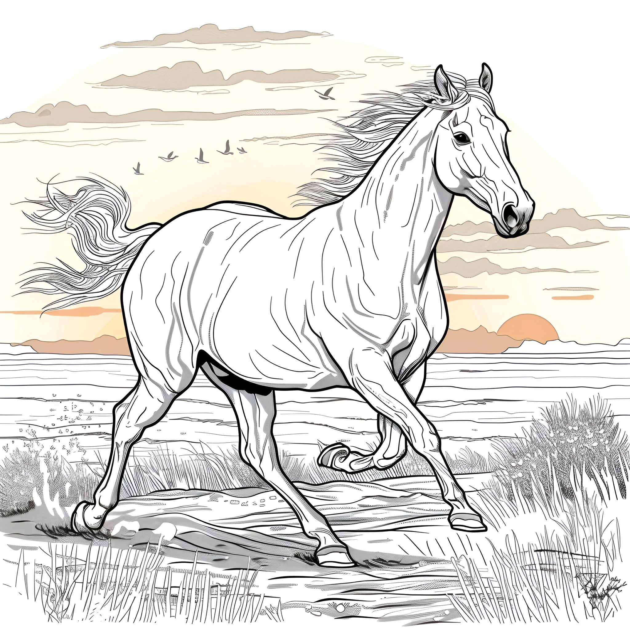 coloring page horse