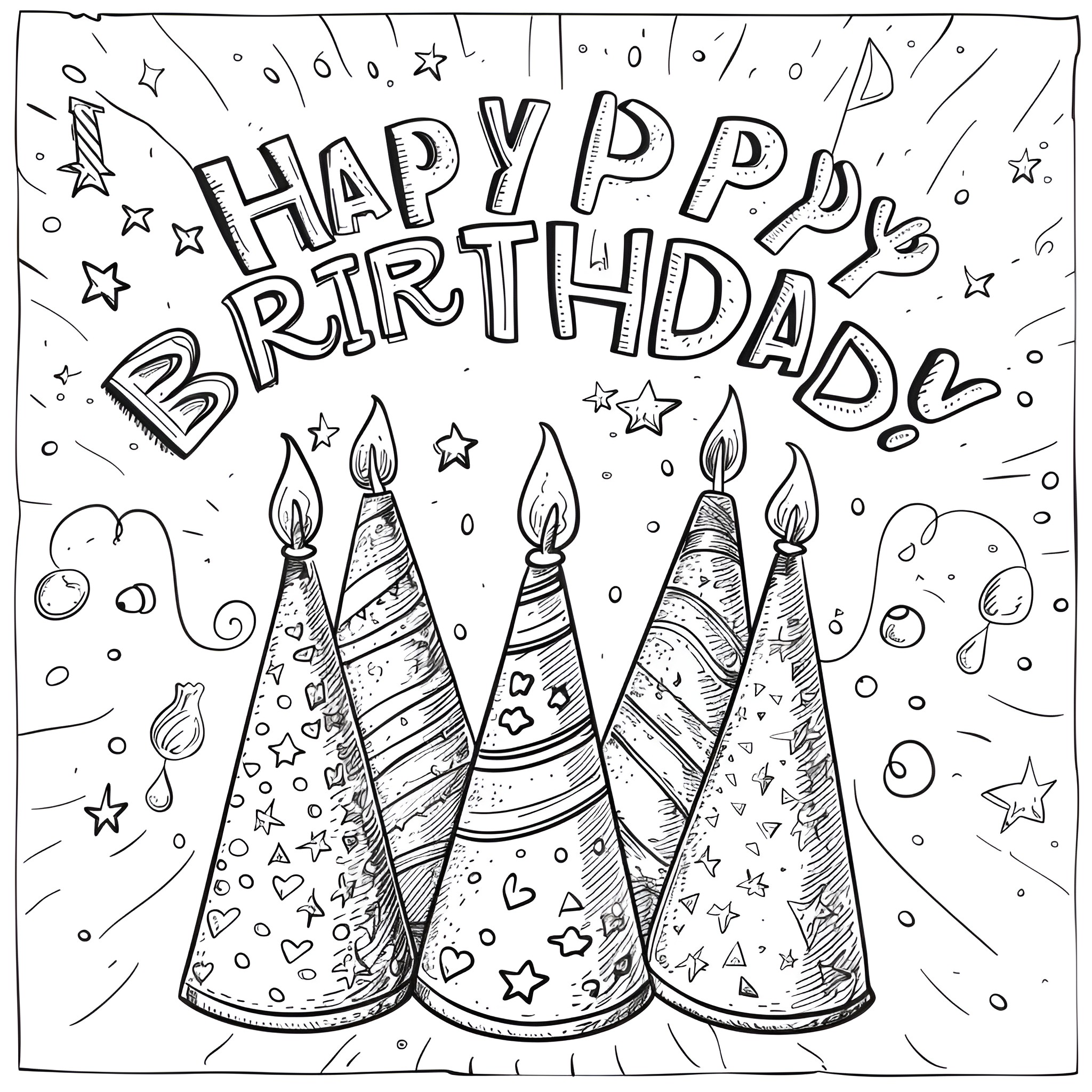 45 Best Happy Birthday Coloring Pages (Free Printable PDFs)