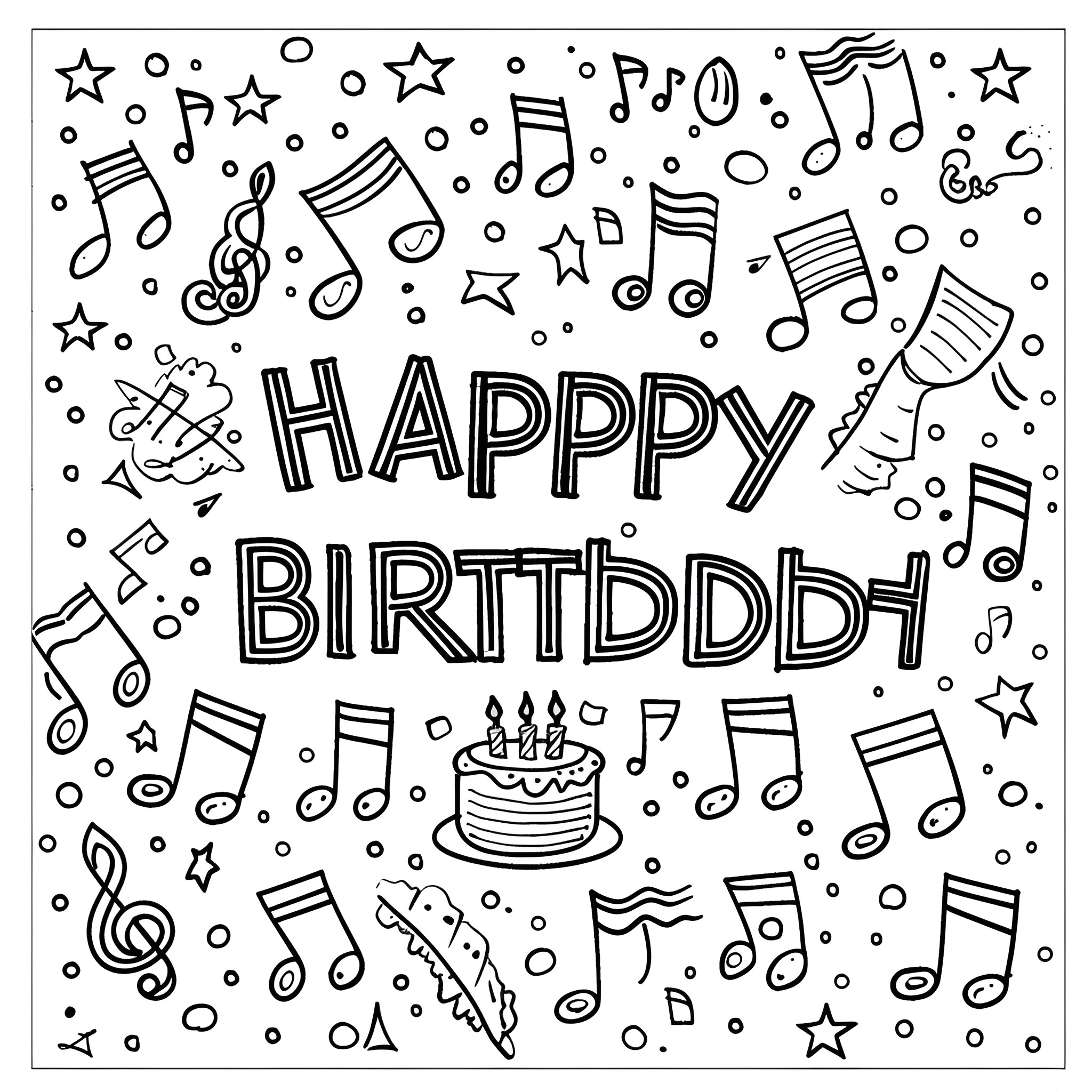 45 Best Happy Birthday Coloring Pages (Free Printable PDFs)