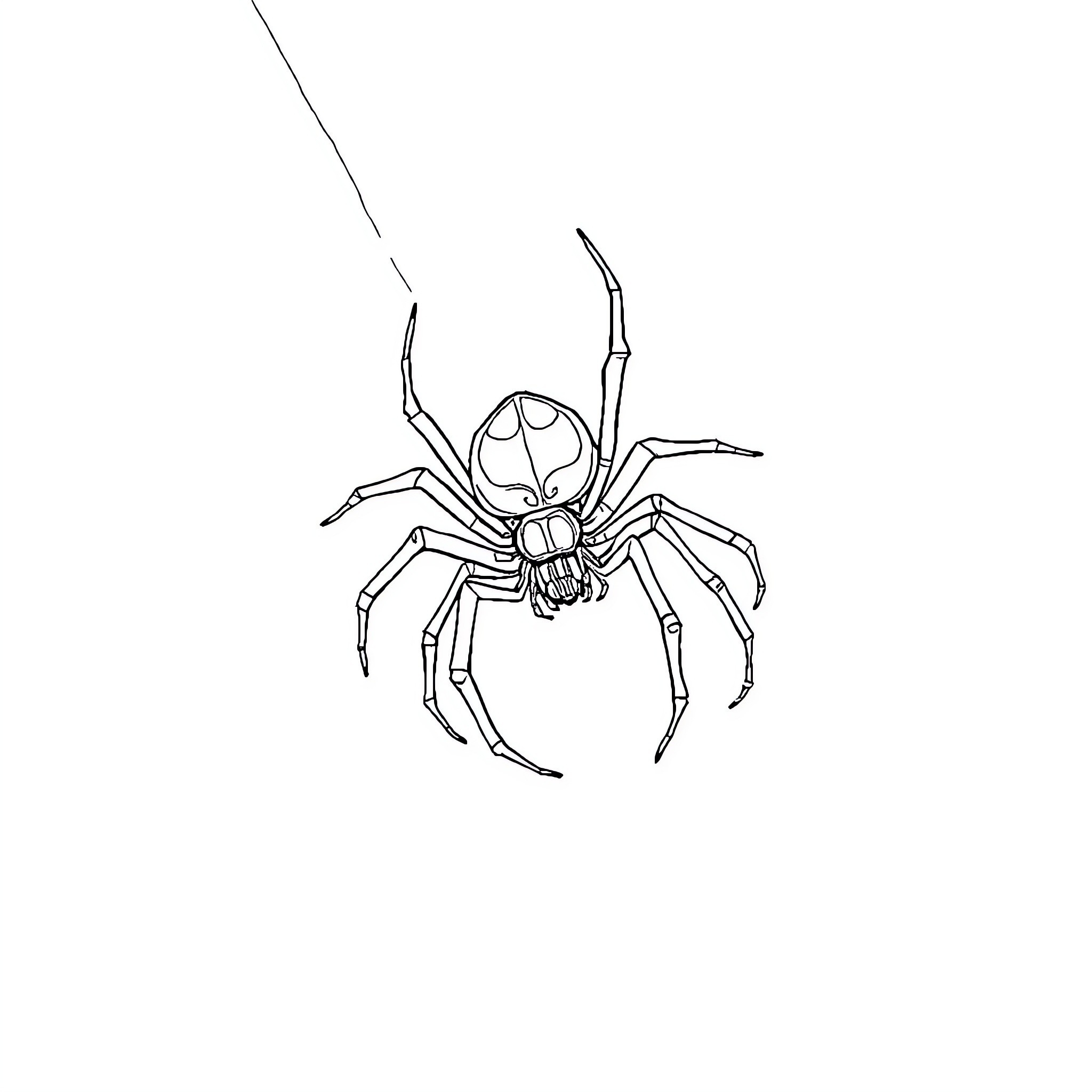 Spider scurrying on a web Coloring Page (free black-and-white line drawing printable PDF for all, from beginners to advanced learners, including children, teens, adults, and seniors)