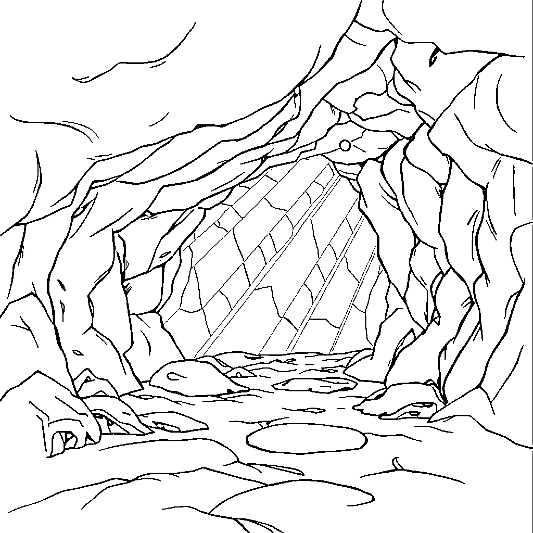 Space exploration through the rocky terrain Coloring Page (free black-and-white line drawing printable PDF for all, from beginners to advanced learners, including children, teens, adults, and seniors)