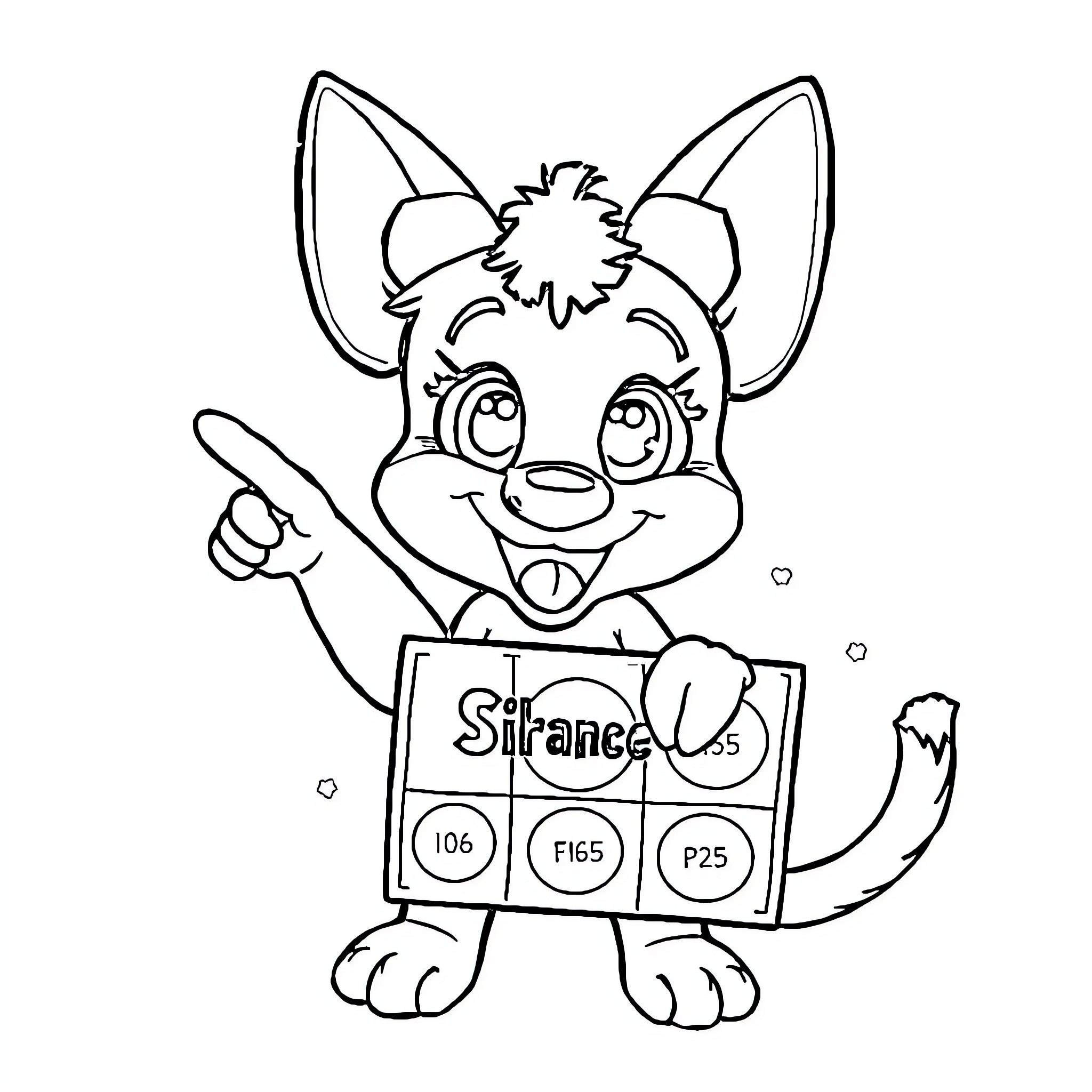 Bingo! Playful Puppy with Bingo Game Coloring Page (free black-and-white line drawing printable PDF for all, from beginners to advanced learners, including children, teens, adults, and seniors)