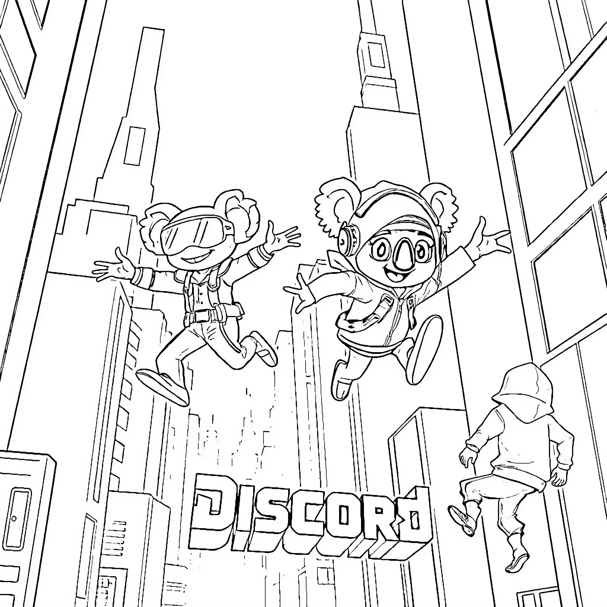 Pepe's Daring Disco Adventure Coloring Page (free black-and-white line drawing printable PDF for all, from beginners to advanced learners, including children, teens, adults, and seniors)