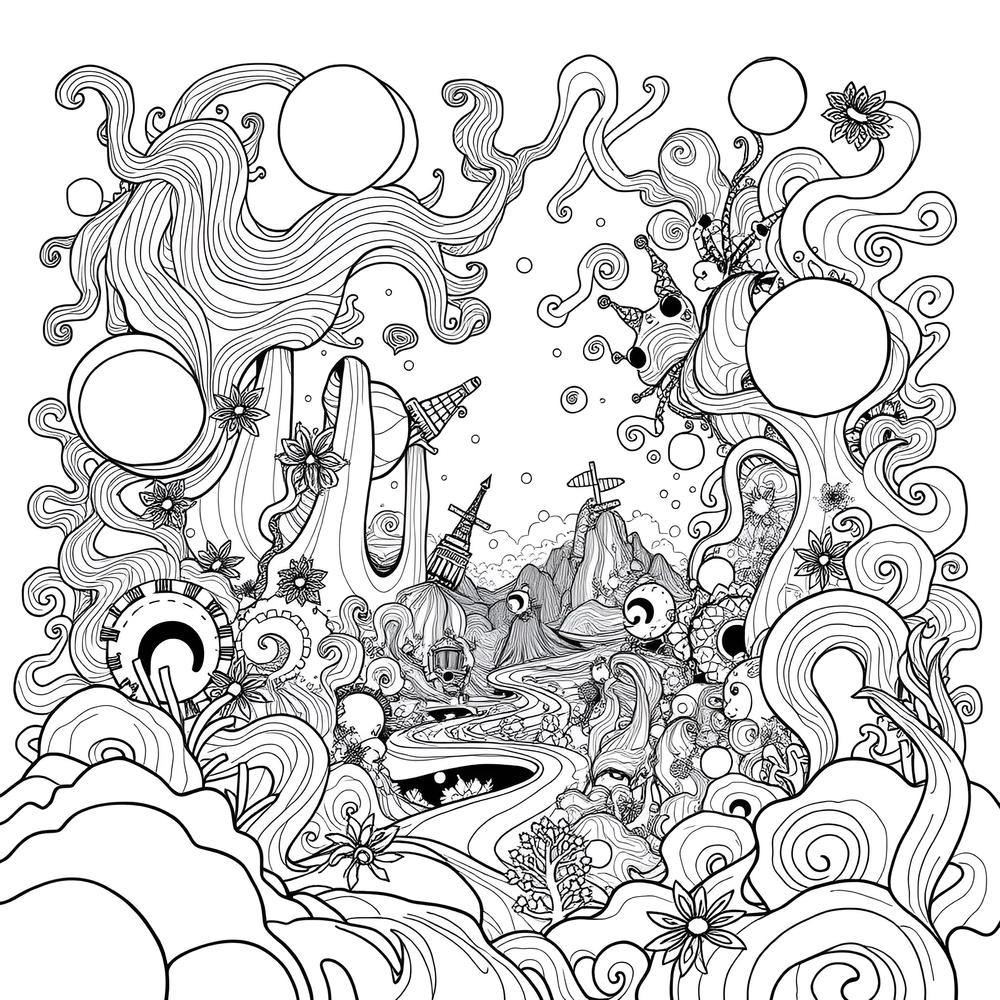 Best Acid Trip Coloring Pages Free Printable PDF 