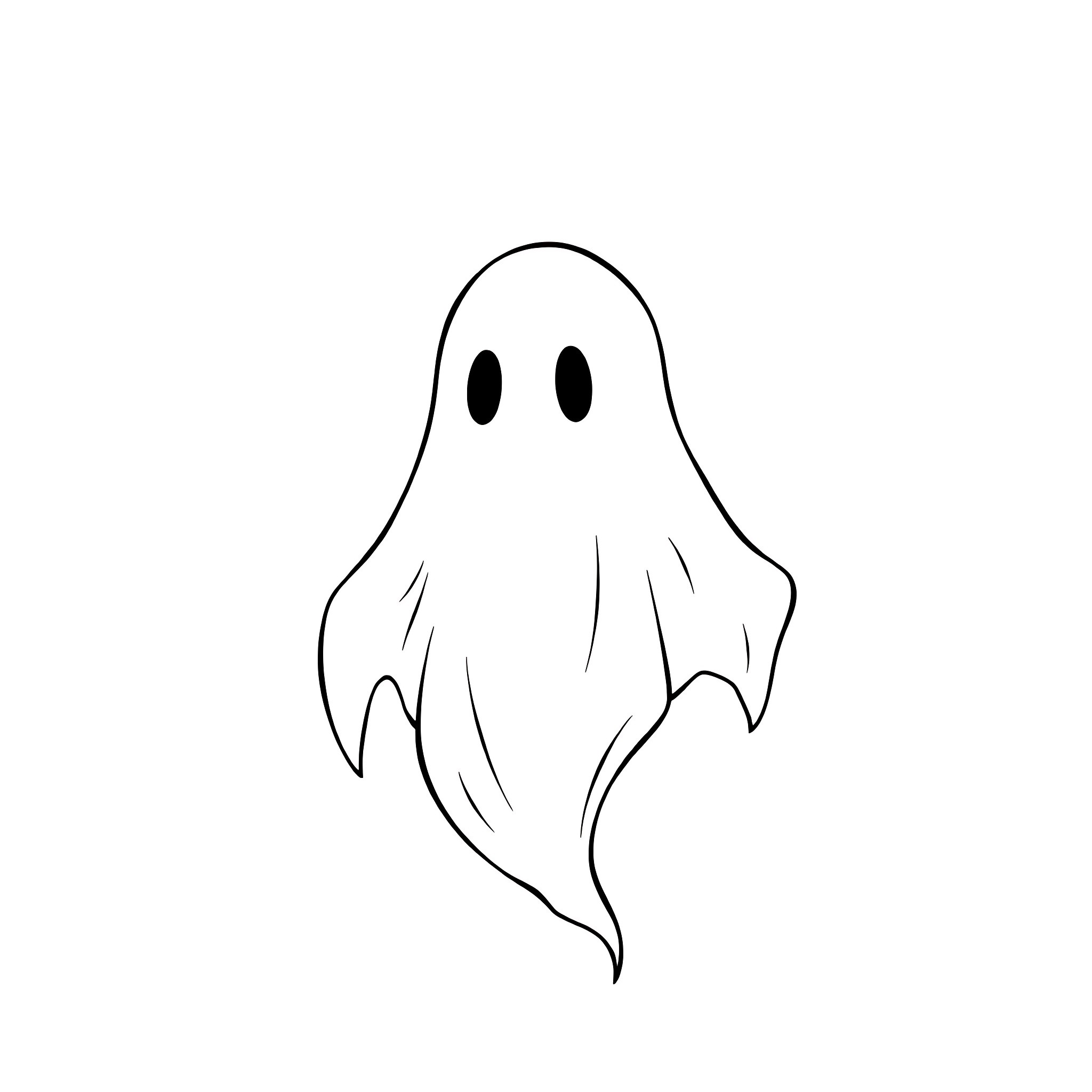 Ghost haunting in the night Coloring Page (free black-and-white line drawing printable PDF for all, from beginners to advanced learners, including children, teens, adults, and seniors)