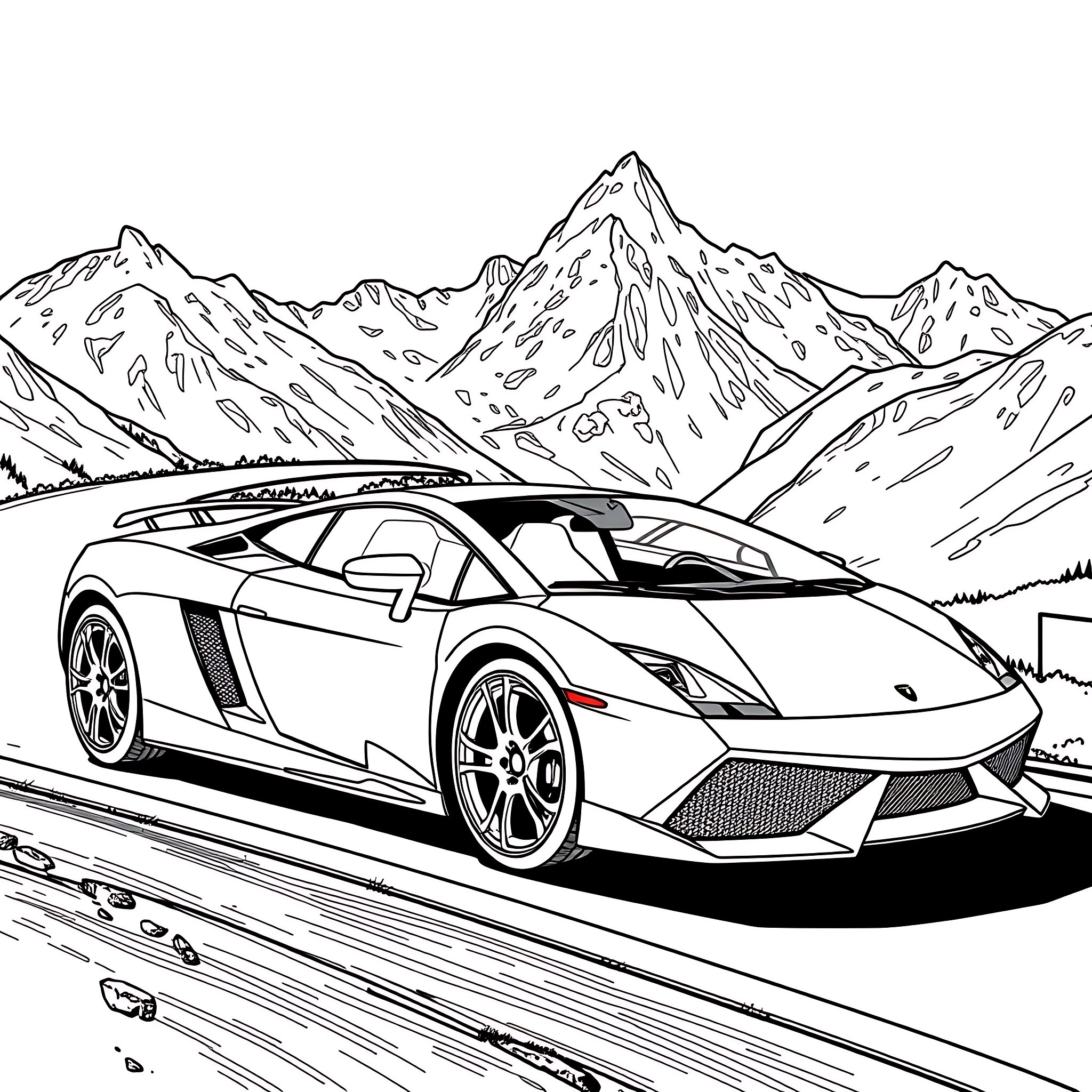 Gallardo racing through snowy mountains Coloring Page (free black-and-white line drawing printable PDF for all, from beginners to advanced learners, including children, teens, adults, and seniors)