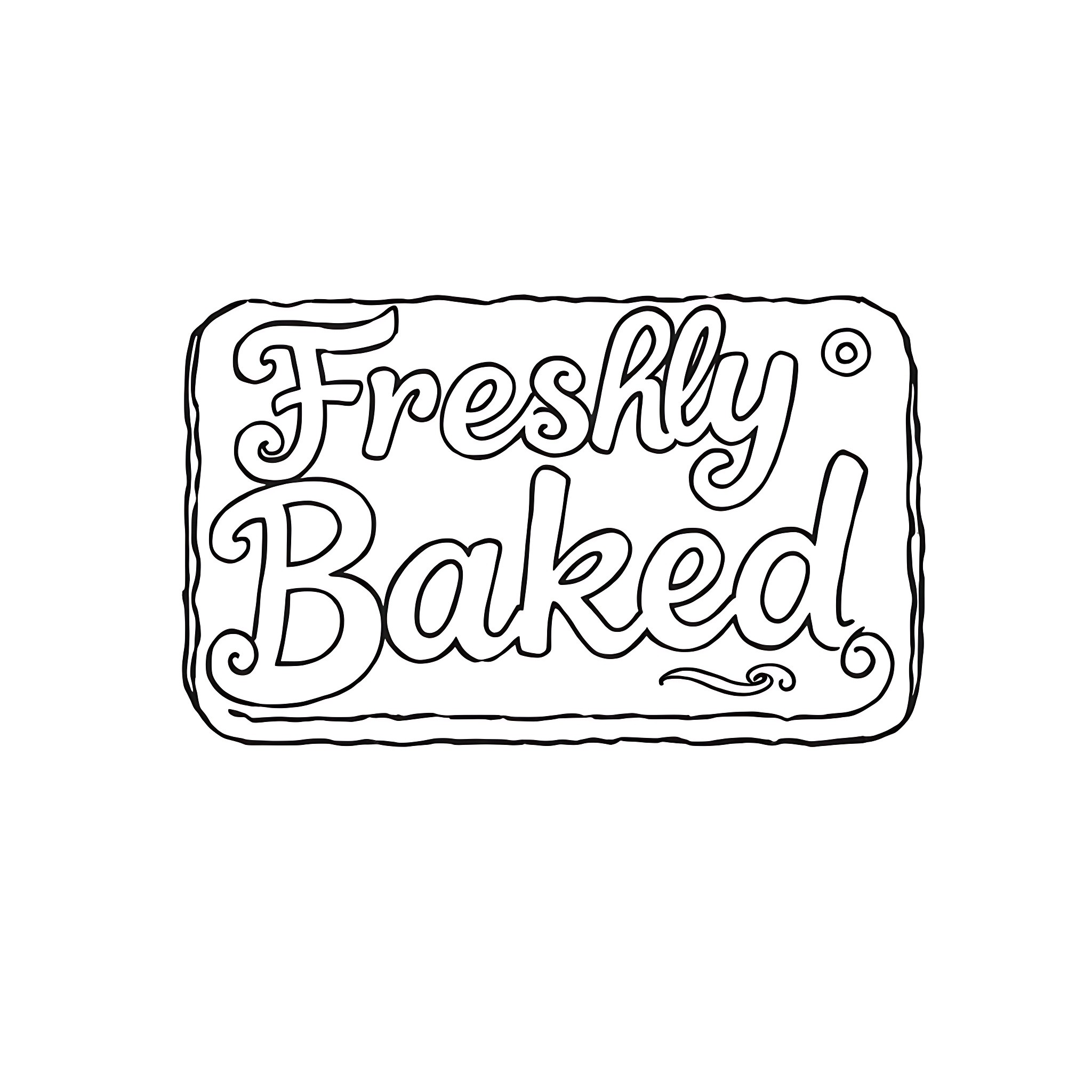 Cookie freshly baked sign Coloring Page (free black-and-white line drawing printable PDF for all, from beginners to advanced learners, including children, teens, adults, and seniors)