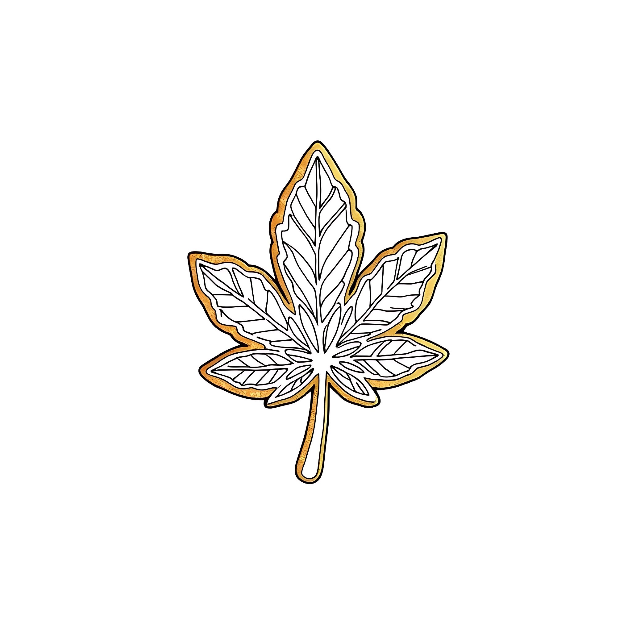 Cannabis Leaf depicted with geometric patterns Coloring Page (free black-and-white line drawing printable PDF for all, from beginners to advanced learners, including children, teens, adults, and seniors)