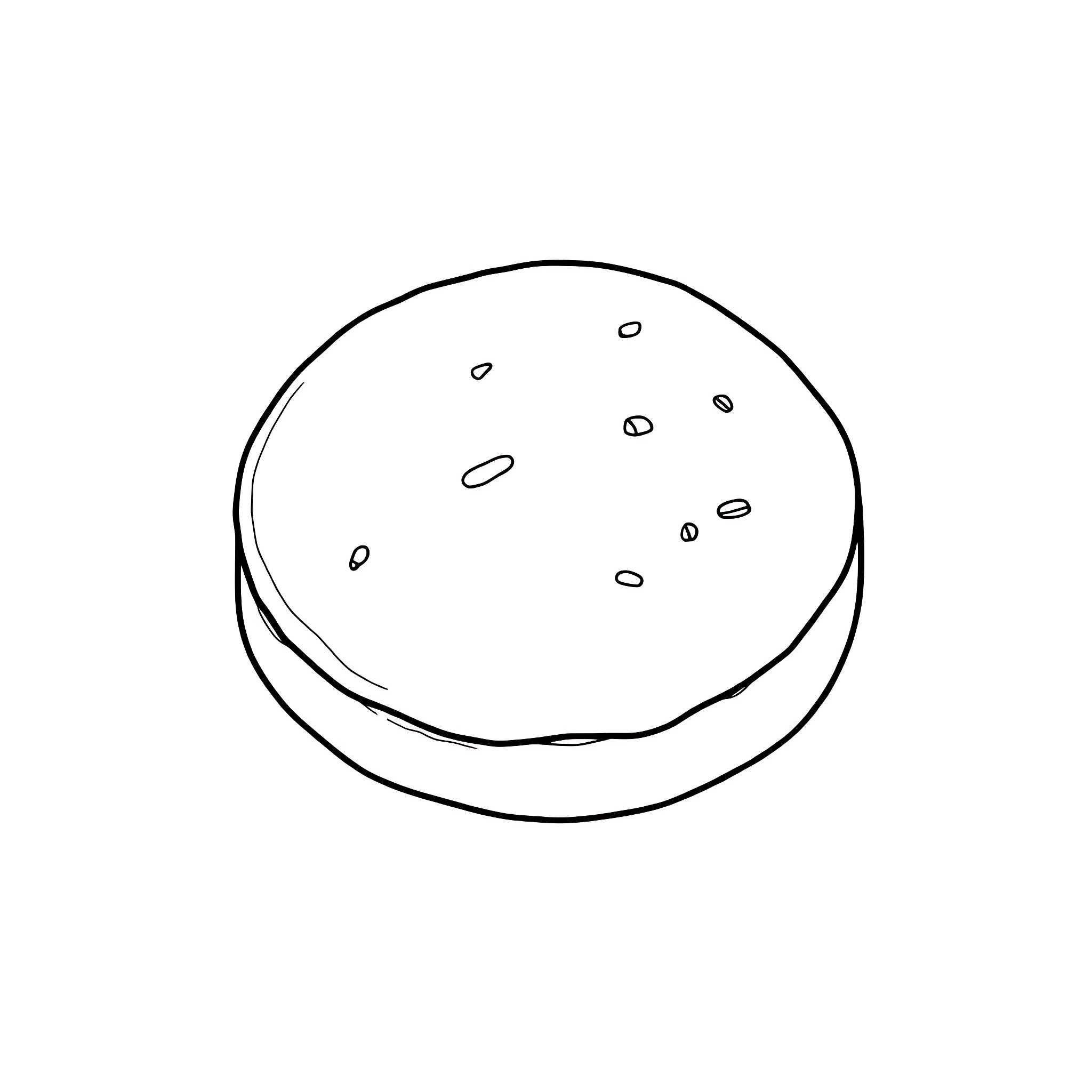 Cookie with Sprinkles Coloring Page (free black-and-white line drawing printable PDF for all, from beginners to advanced learners, including children, teens, adults, and seniors)