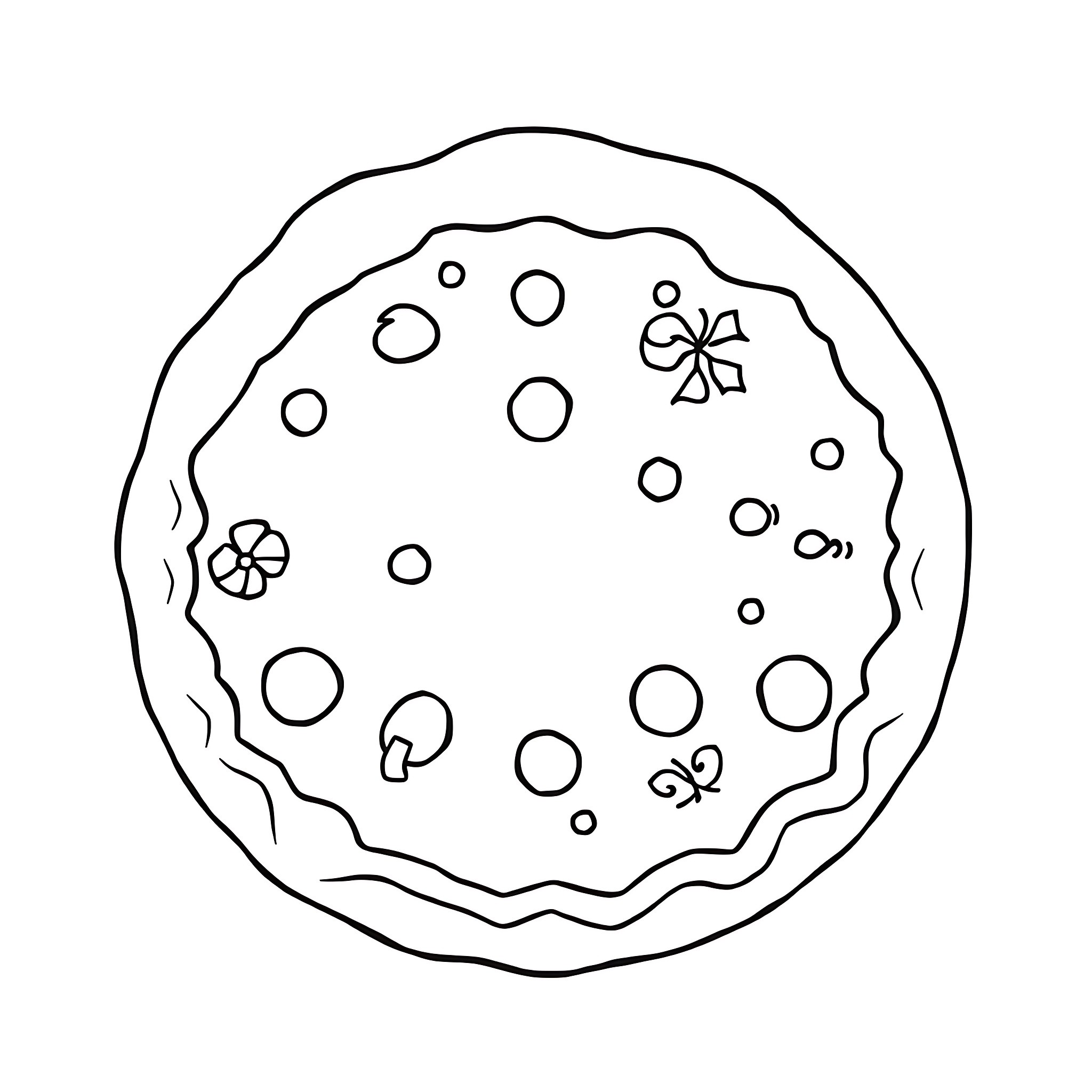 Gingerbread Cookie with festive decorations Coloring Page (free black-and-white line drawing printable PDF for all, from beginners to advanced learners, including children, teens, adults, and seniors)