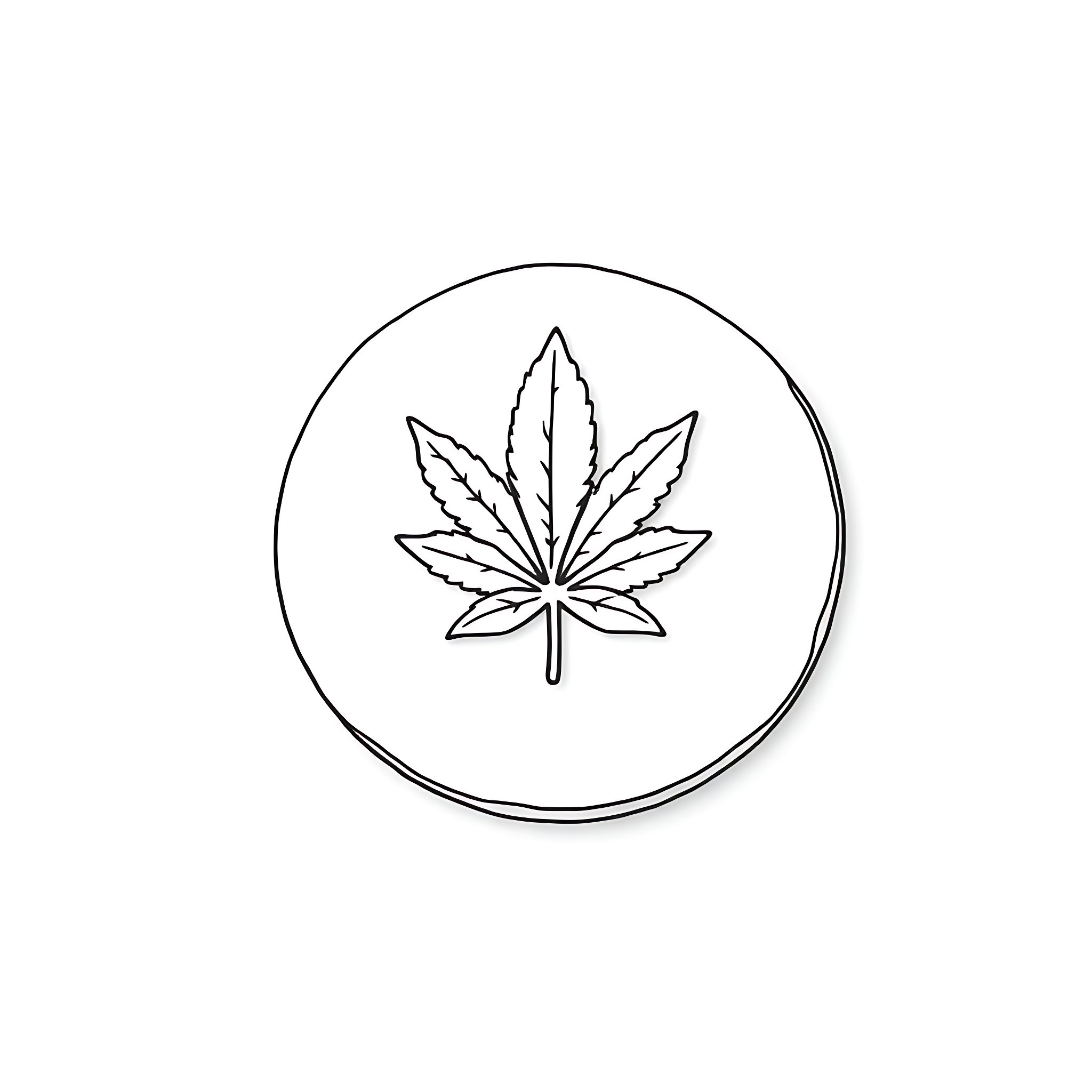 Gingerbread cannabis leaf icon Coloring Page (free black-and-white line drawing printable PDF for all, from beginners to advanced learners, including children, teens, adults, and seniors)