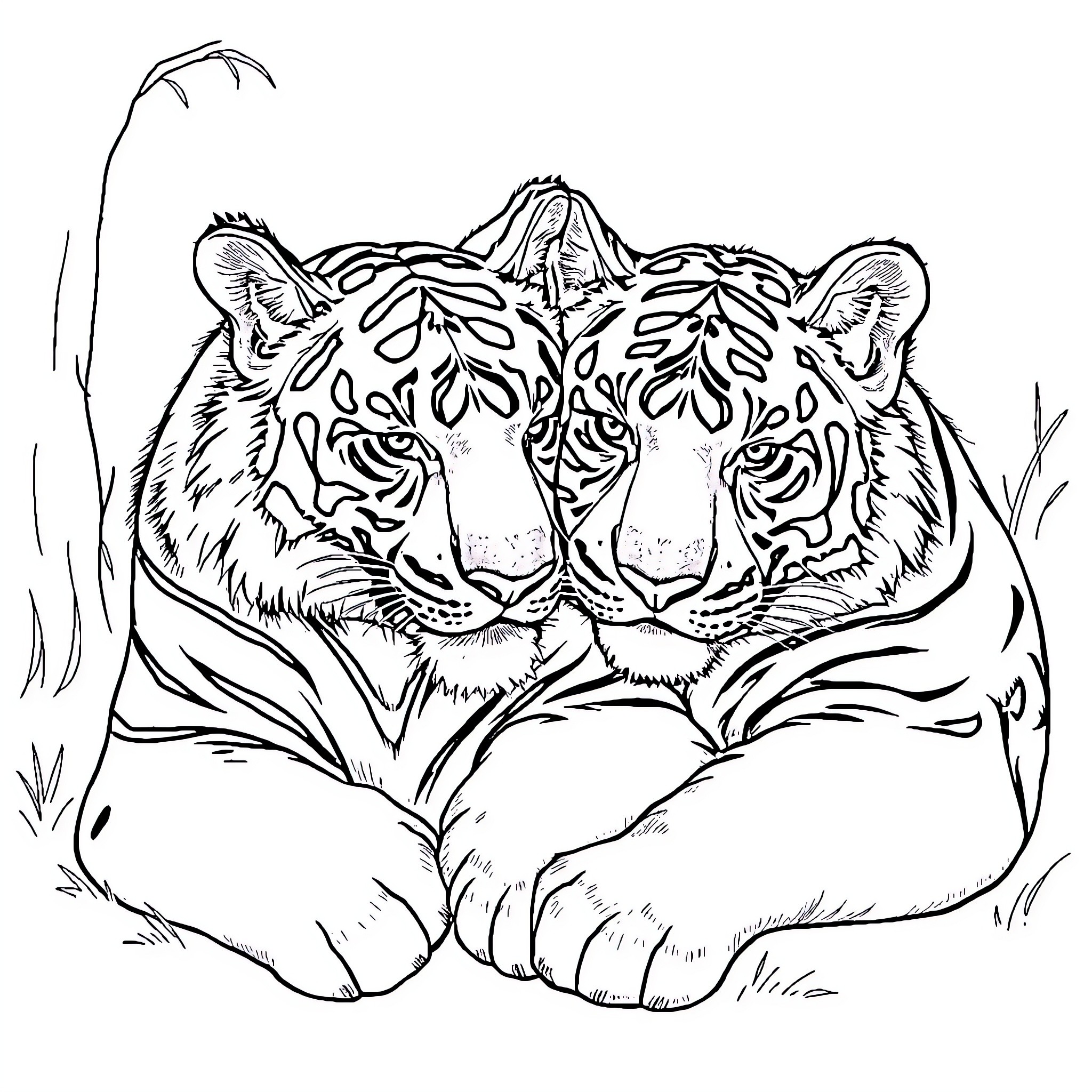 Turtle resting in the foliage Coloring Page (free black-and-white line drawing printable PDF for all, from beginners to advanced learners, including children, teens, adults, and seniors)