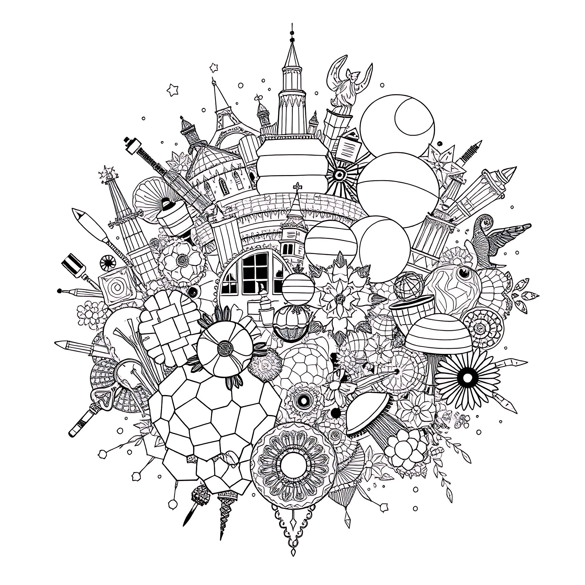 Cartoon Collage Coloring Pages A Fun And Creative Activity For Kids