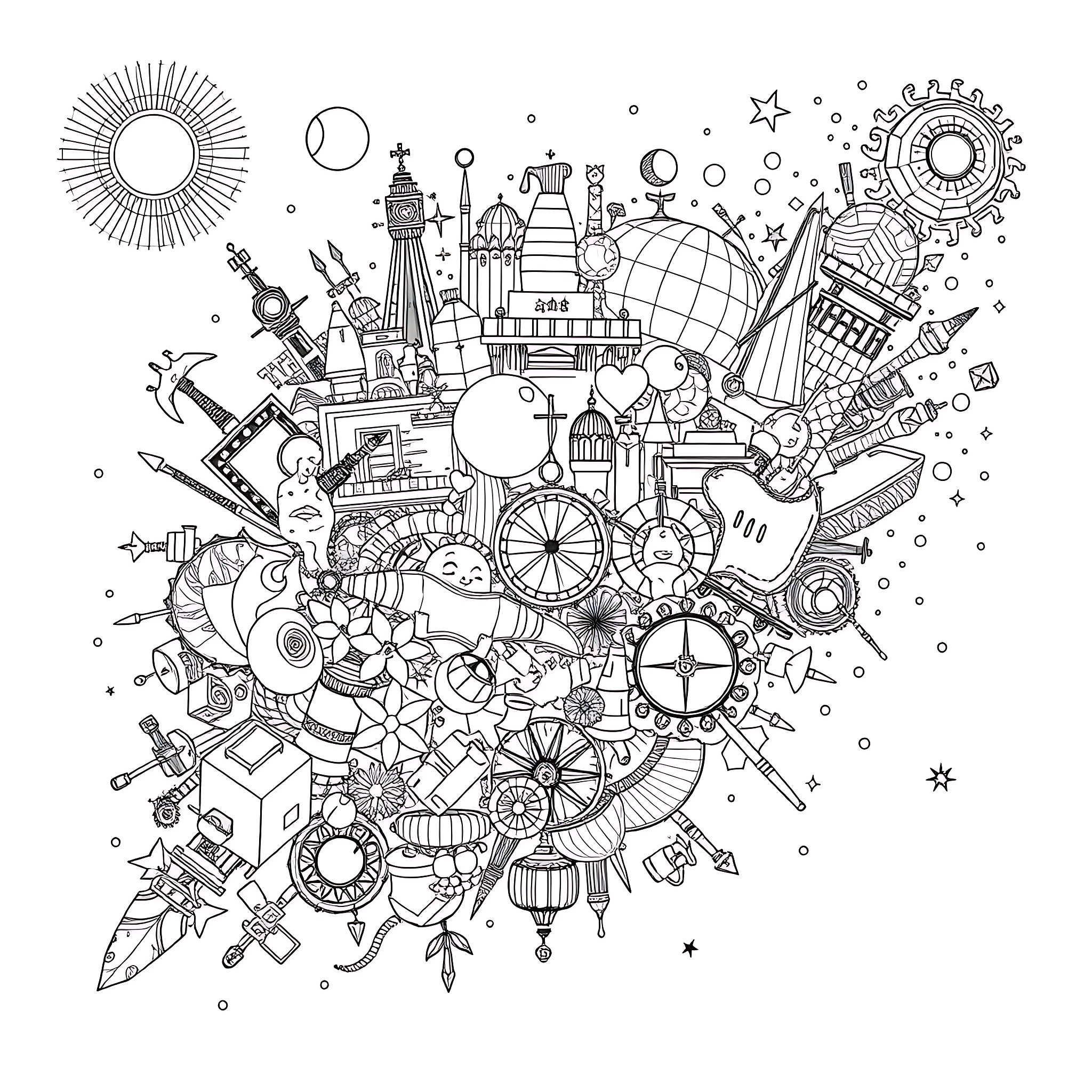 Best Collage Coloring Pages Free Printable PDF 
