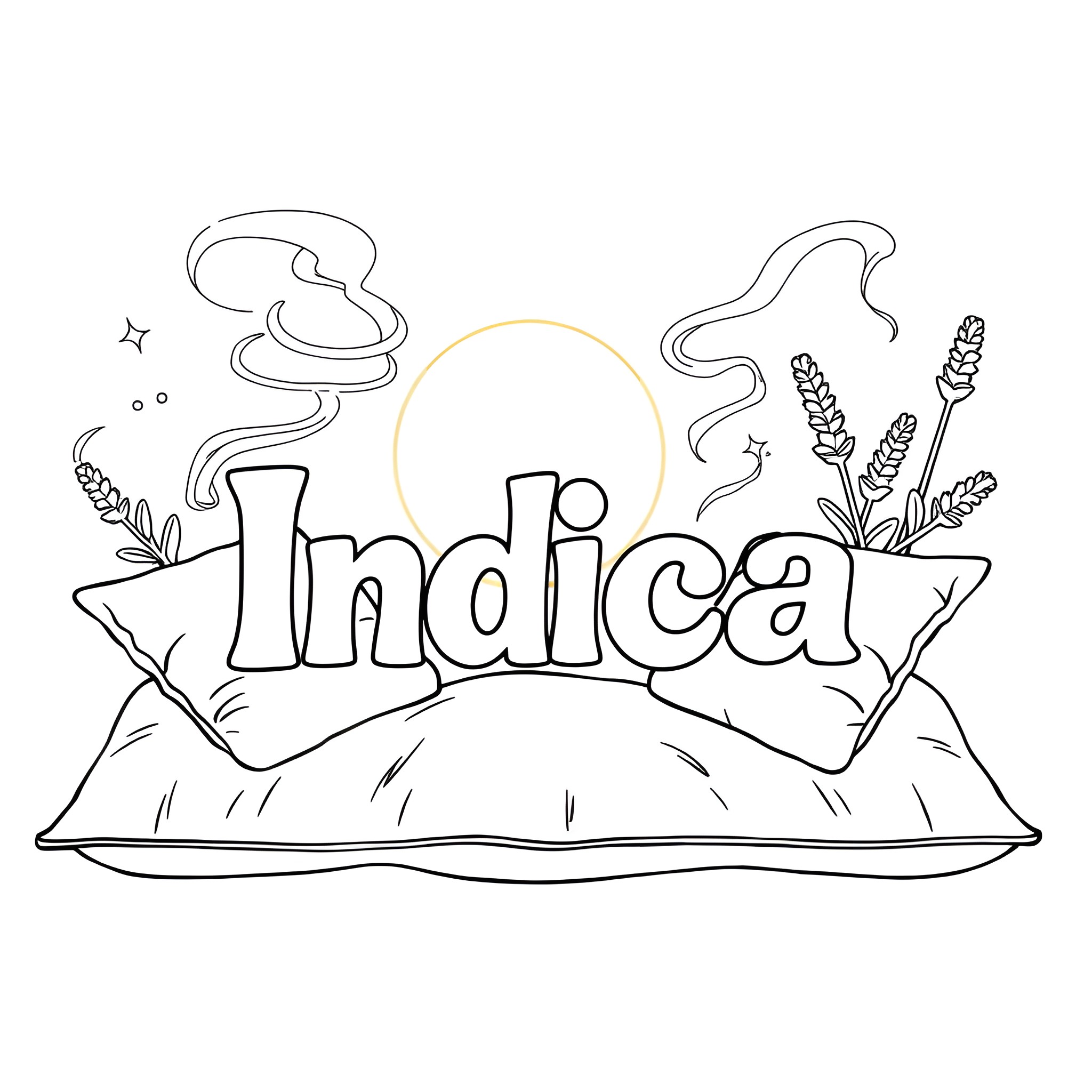 Indica landscape with mountains and plants Coloring Page (free black-and-white line drawing printable PDF for all, from beginners to advanced learners, including children, teens, adults, and seniors)
