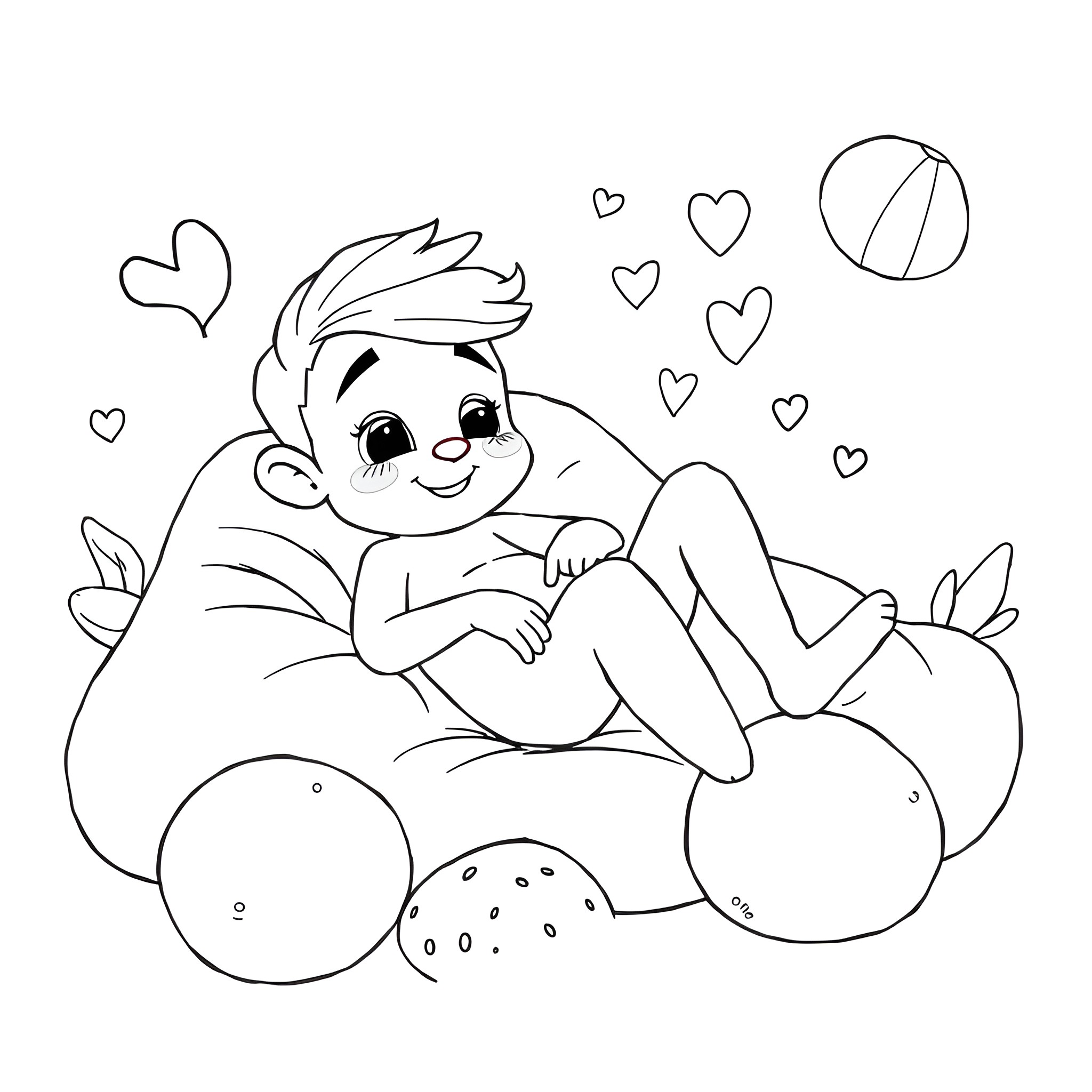 Feedee enjoying a pleasurable snack Coloring Page (free black-and-white line drawing printable PDF for all, from beginners to advanced learners, including children, teens, adults, and seniors)