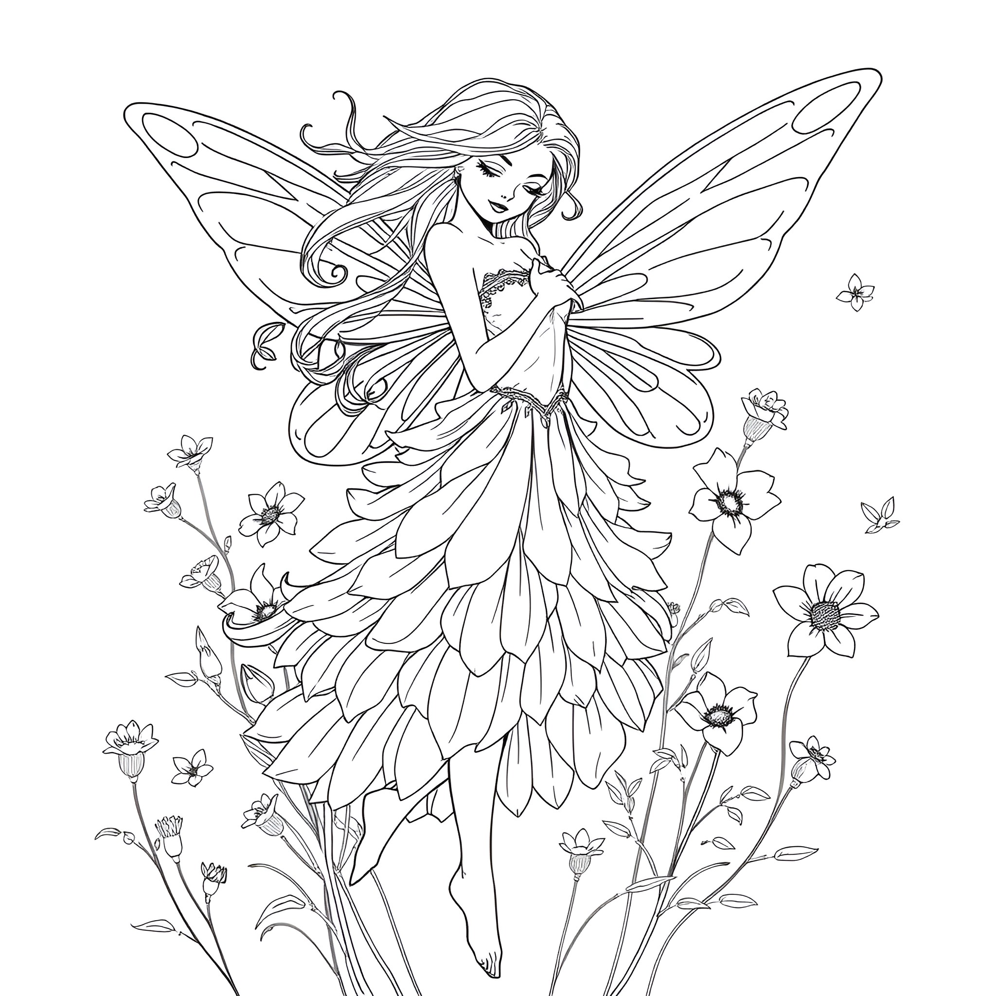 98 Best Fairy Coloring Pages (Free Printable PDFs)