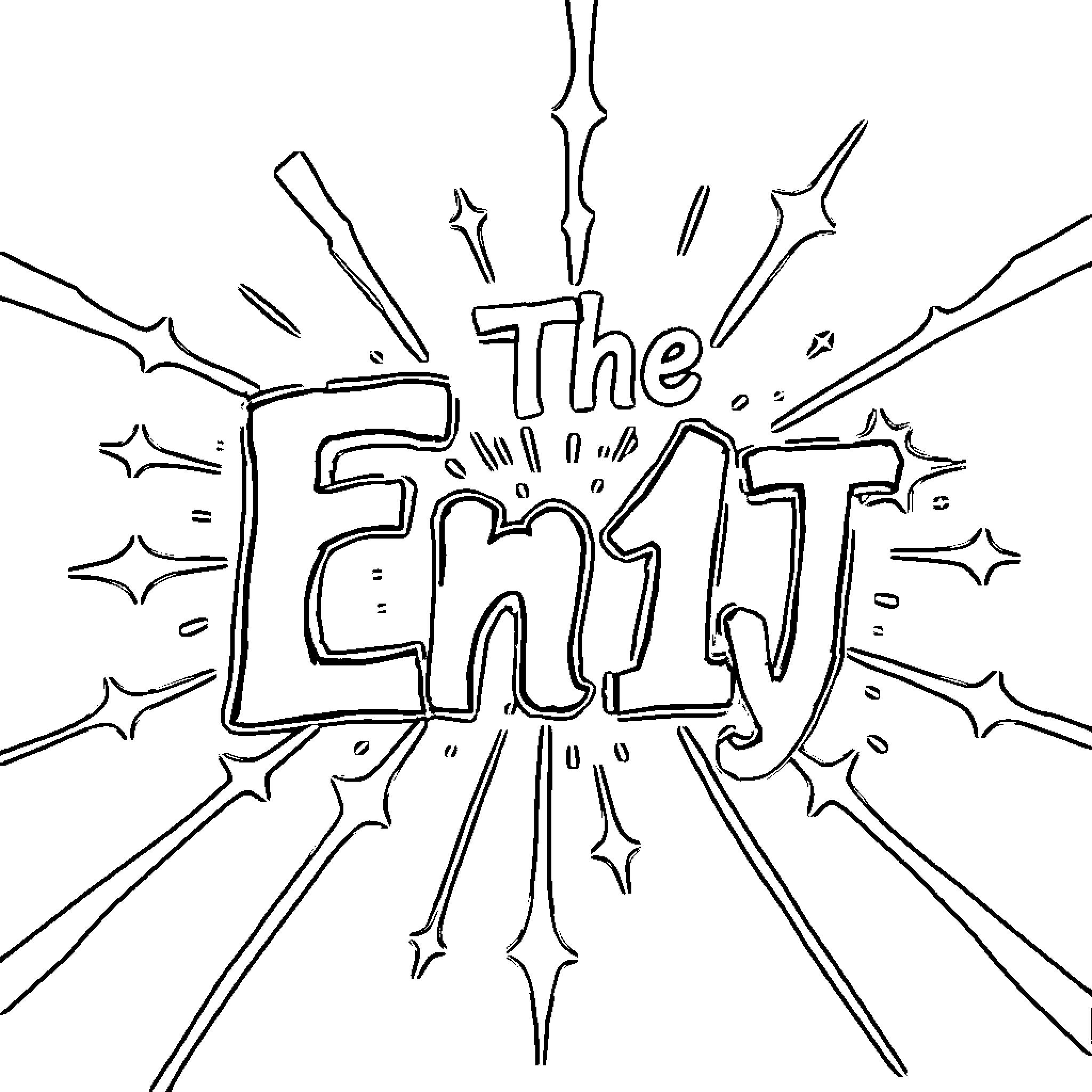 Words of the Entity Coloring Page (free black-and-white line drawing printable PDF for all, from beginners to advanced learners, including children, teens, adults, and seniors)