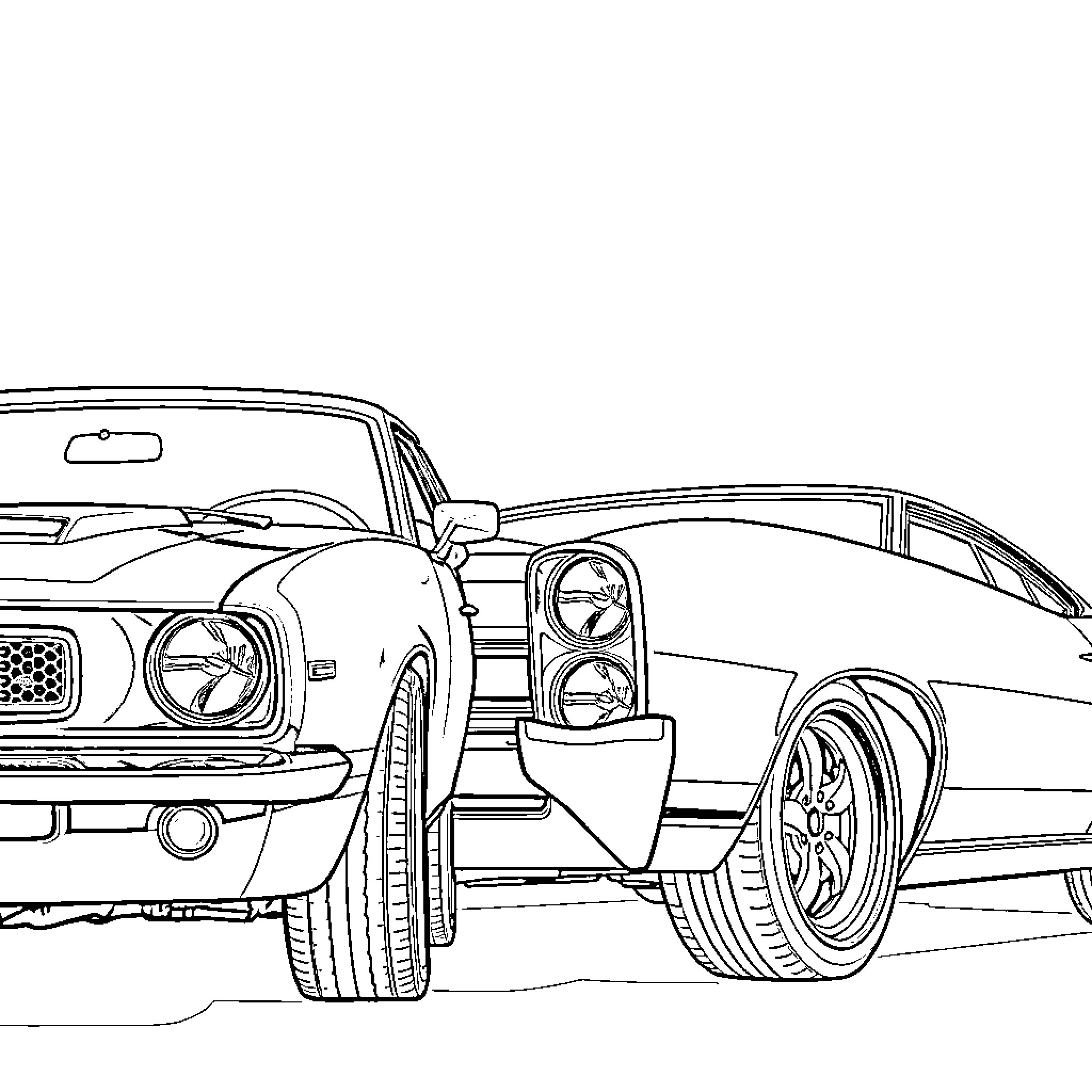 Car Parked with Detailed Exterior Features Coloring Page (free black-and-white line drawing printable PDF for all, from beginners to advanced learners, including children, teens, adults, and seniors)