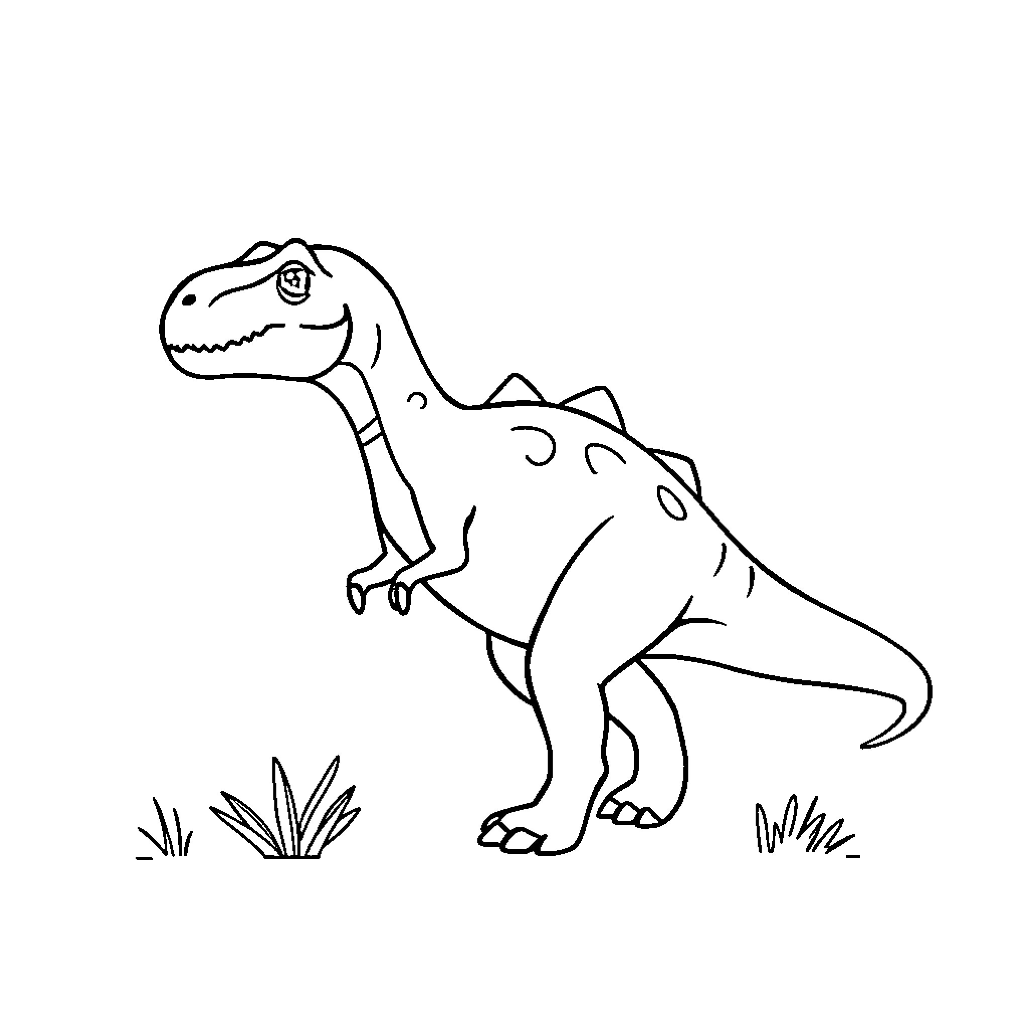 Dinosaur Roaring Proudly in the Wild Coloring Page (free black-and-white line drawing printable PDF for all, from beginners to advanced learners, including children, teens, adults, and seniors)